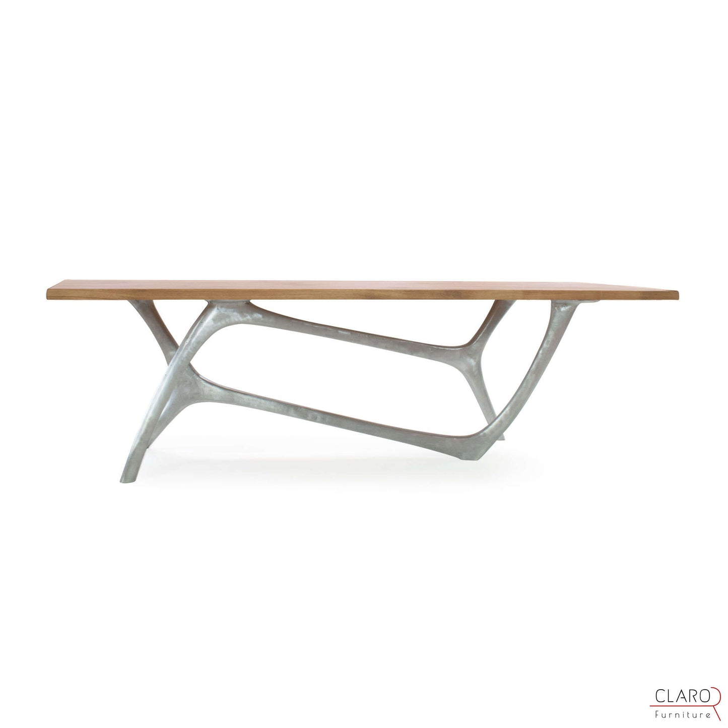 Custom Oak or Walnut Dining Table with Cast Aluminium Legs