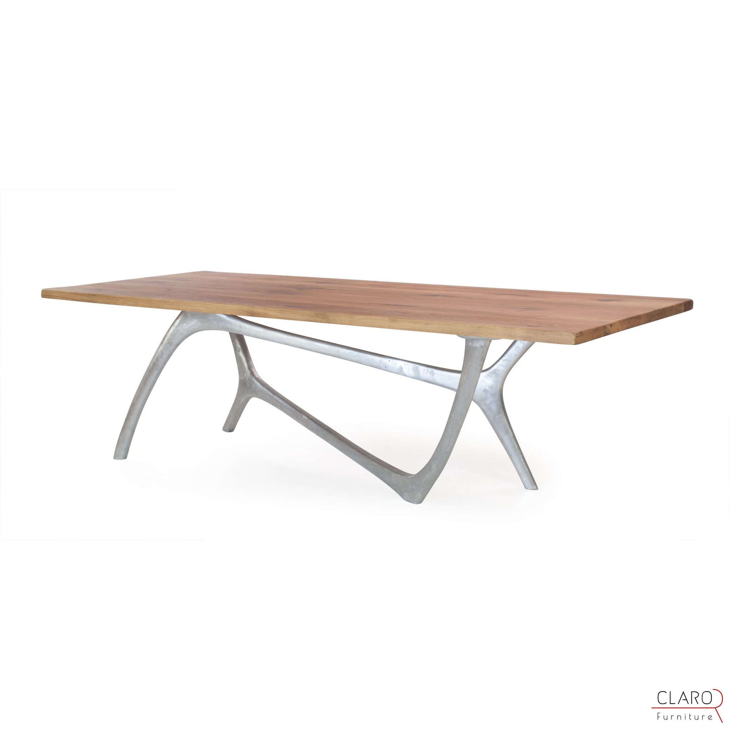 Custom Oak or Walnut Dining Table with Cast Aluminium Legs