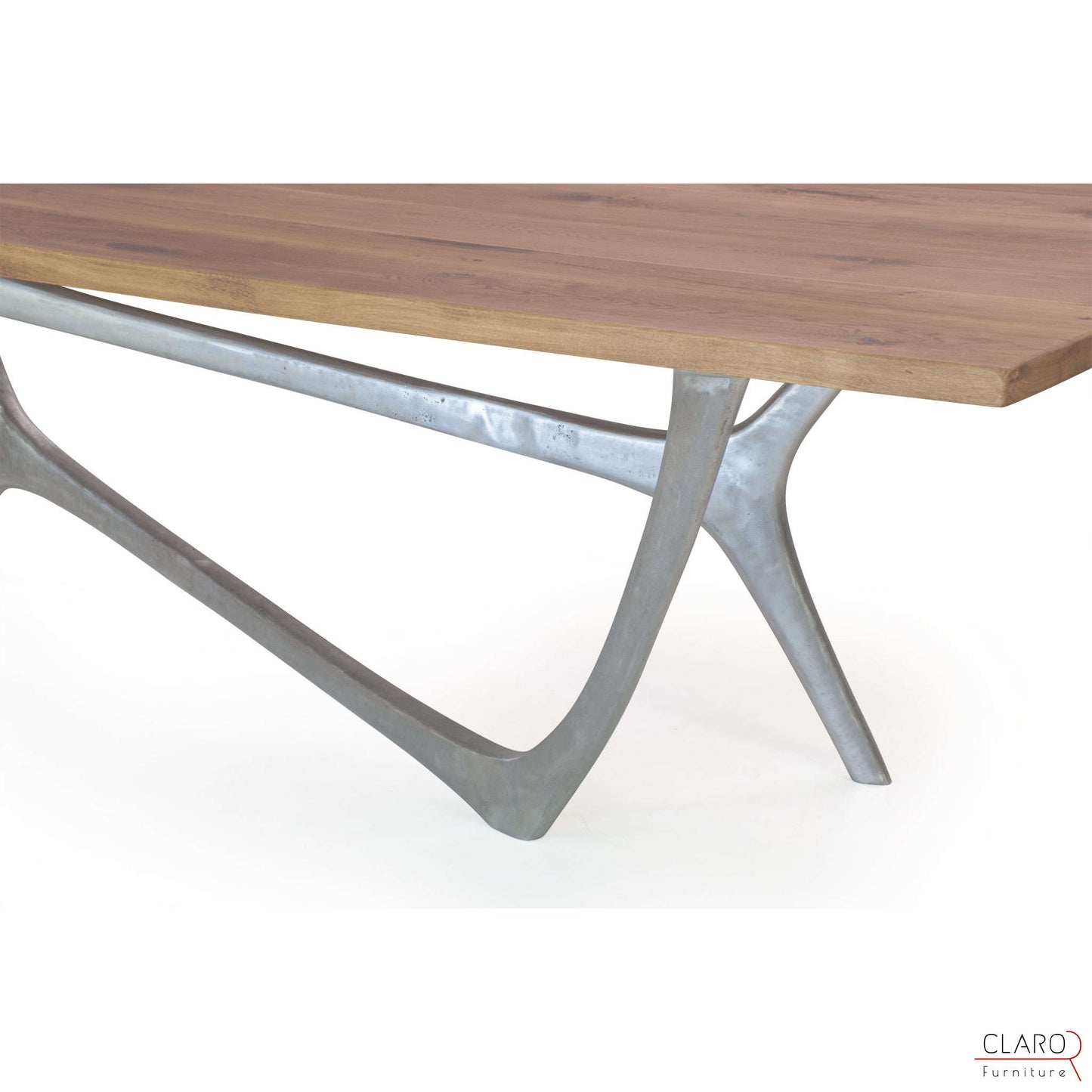 Custom Oak or Walnut Dining Table with Cast Aluminium Legs