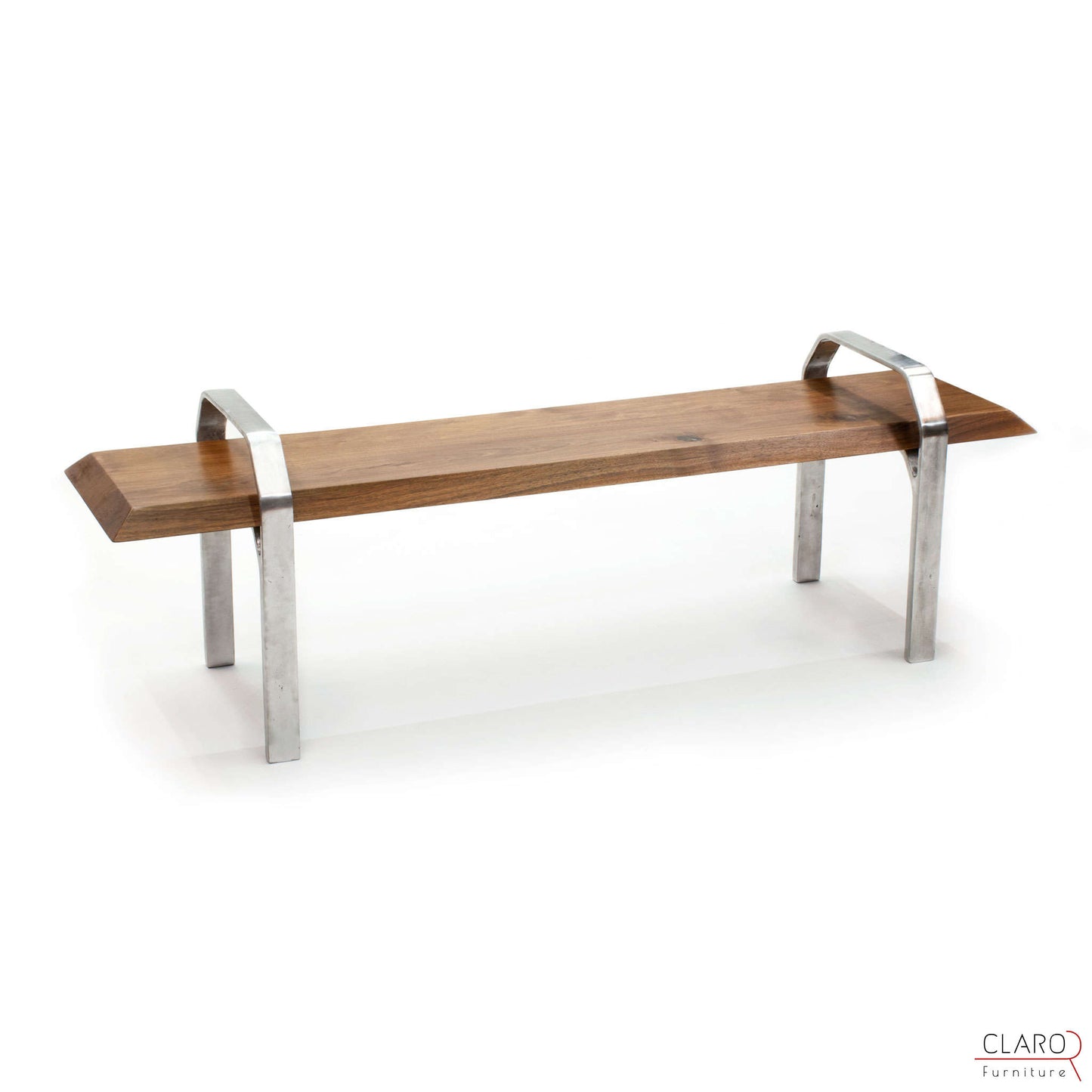 Walnut Bench with Sand Cast Aluminium Legs