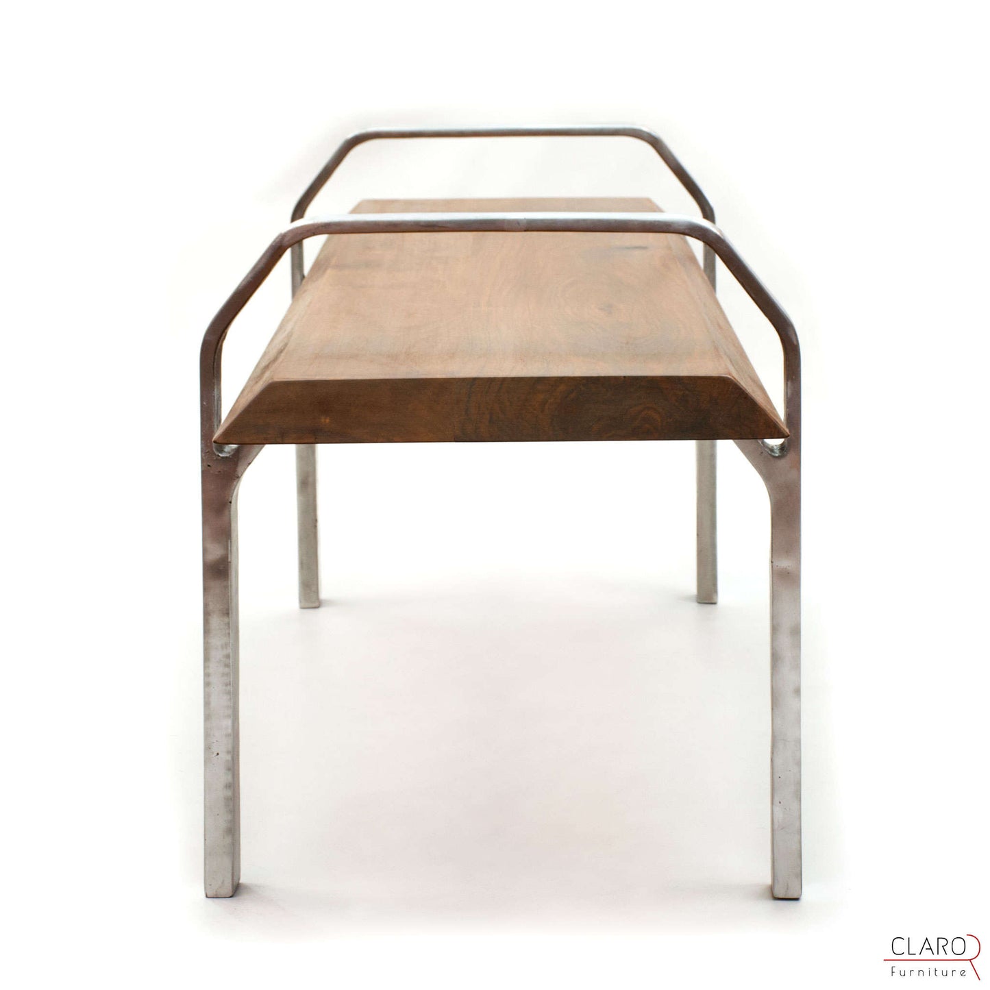 Walnut Bench with Sand Cast Aluminium Legs