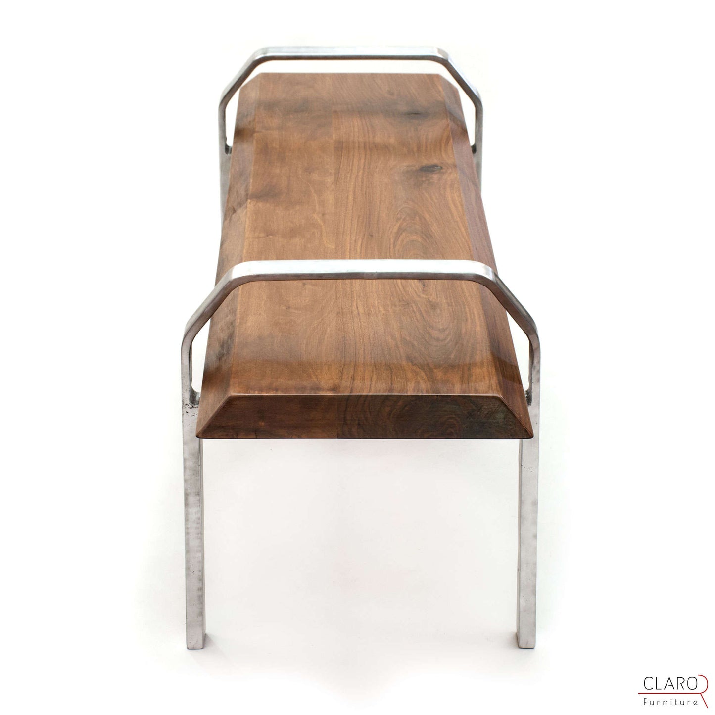 Walnut Bench with Sand Cast Aluminium Legs