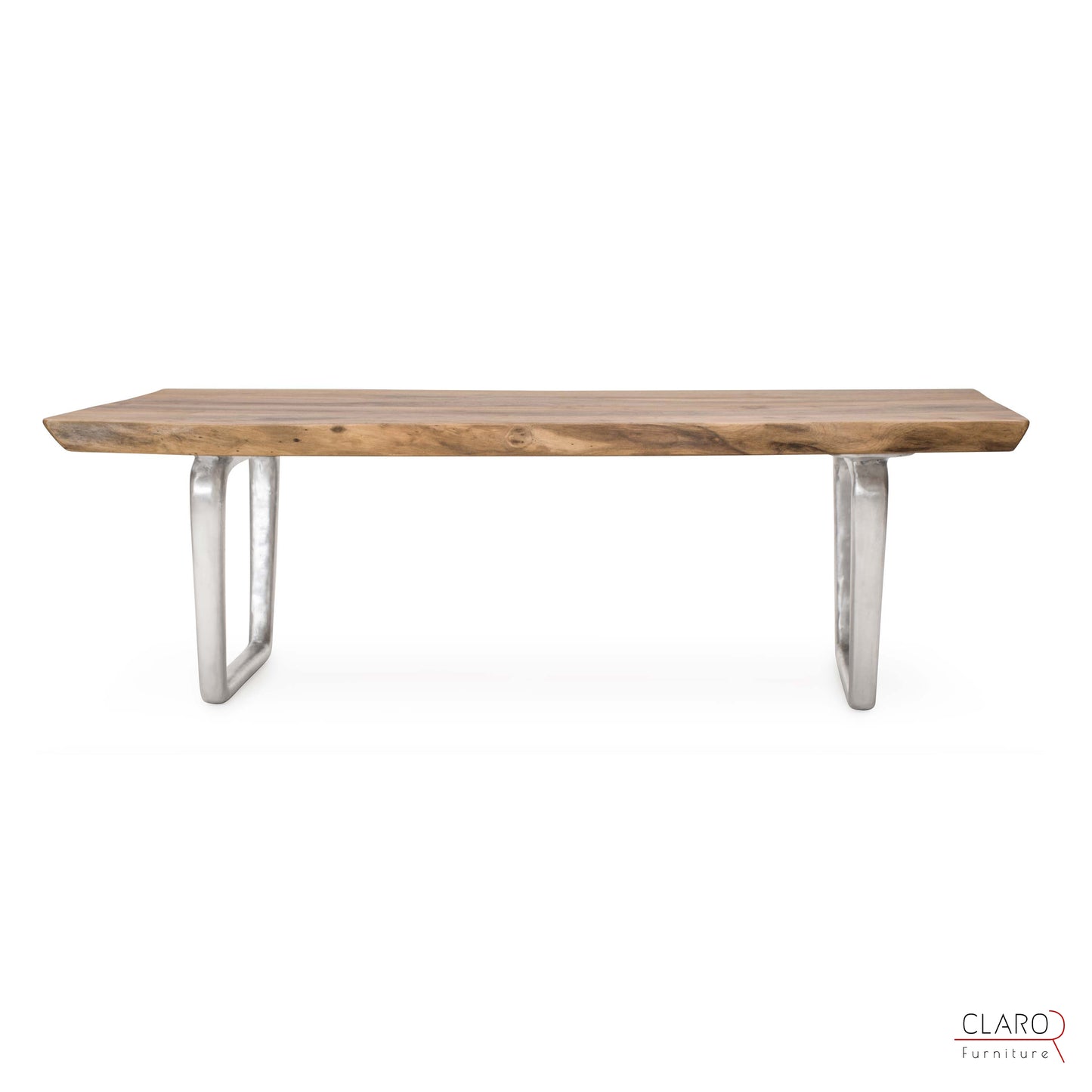 Walnut Slab Coffee Table with Cast Aluminium Legs