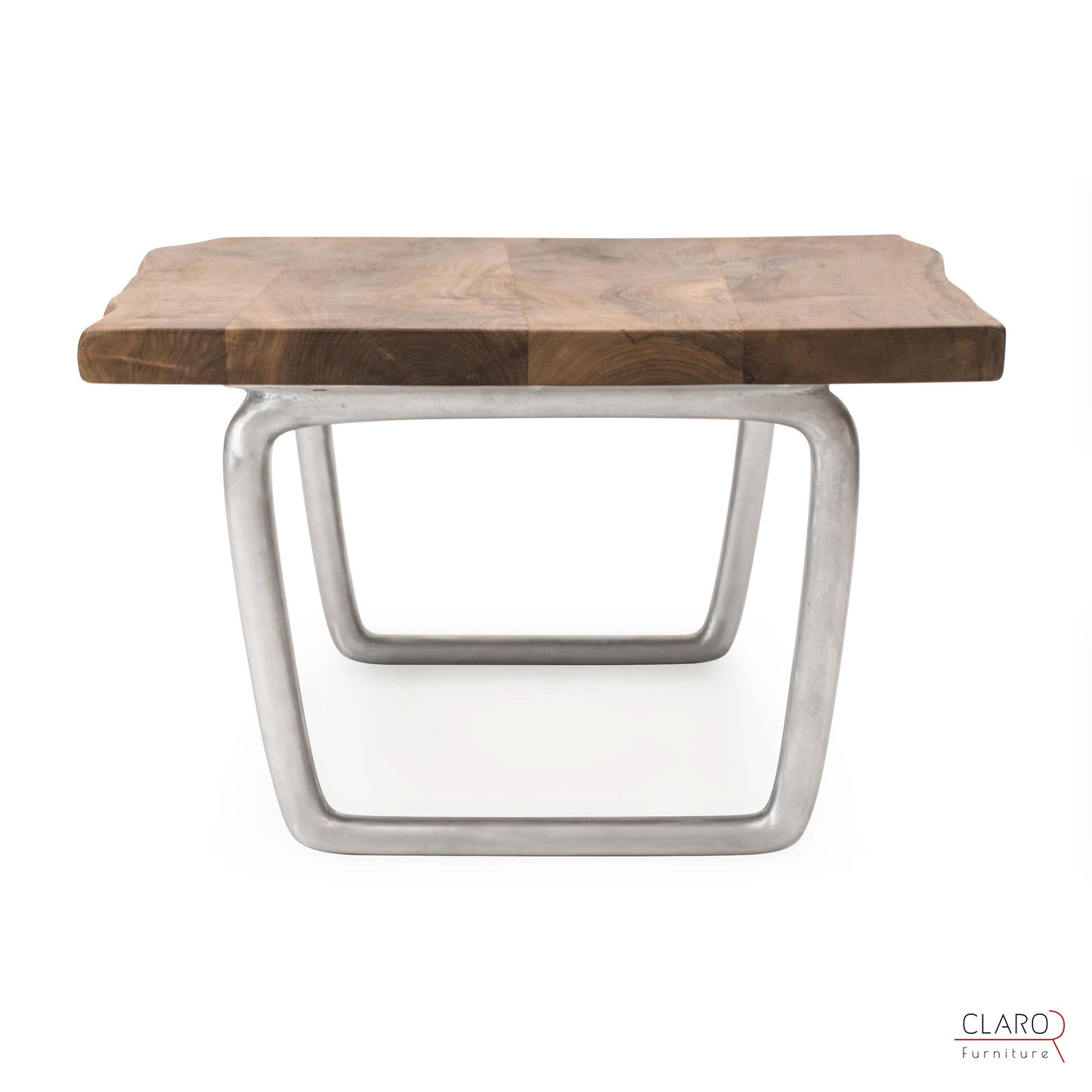 Walnut Slab Coffee Table with Cast Aluminium Legs