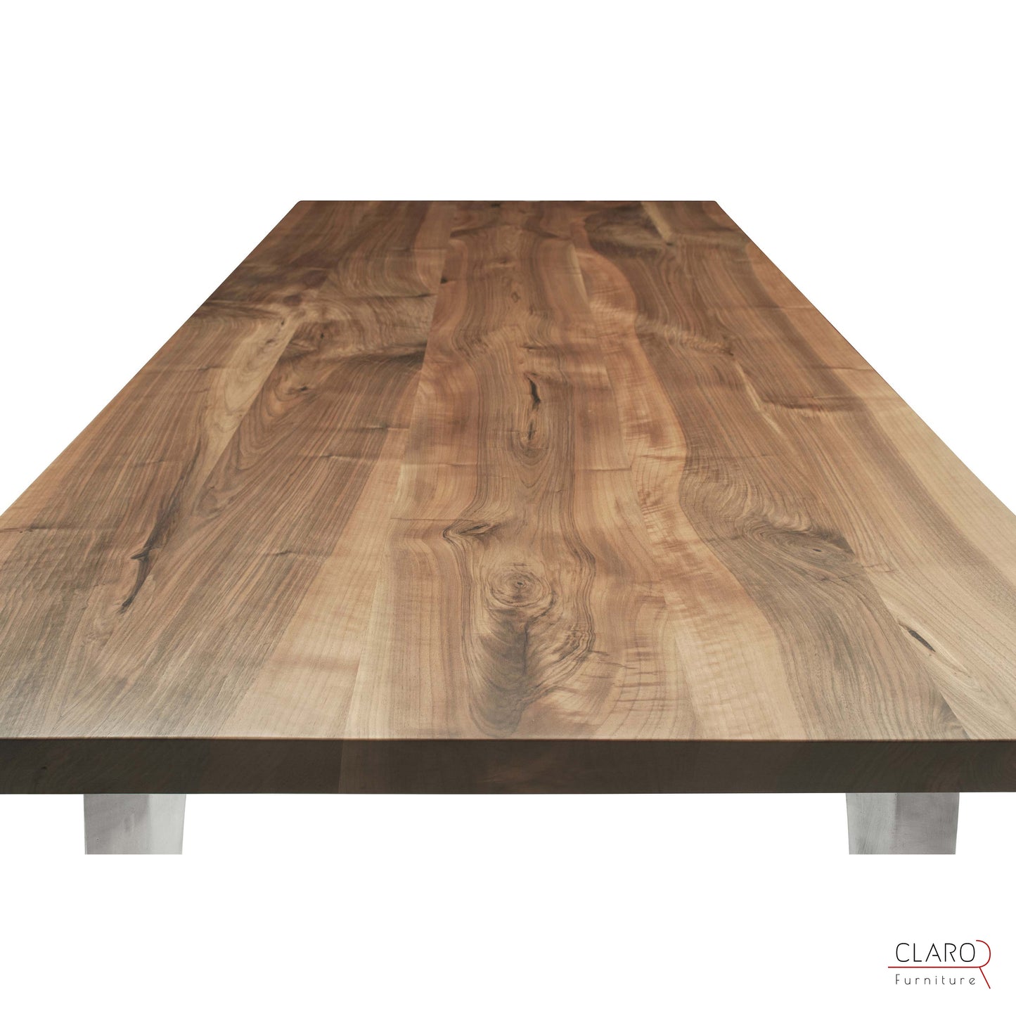 Walnut Table with Sand Cast Aluminium Legs