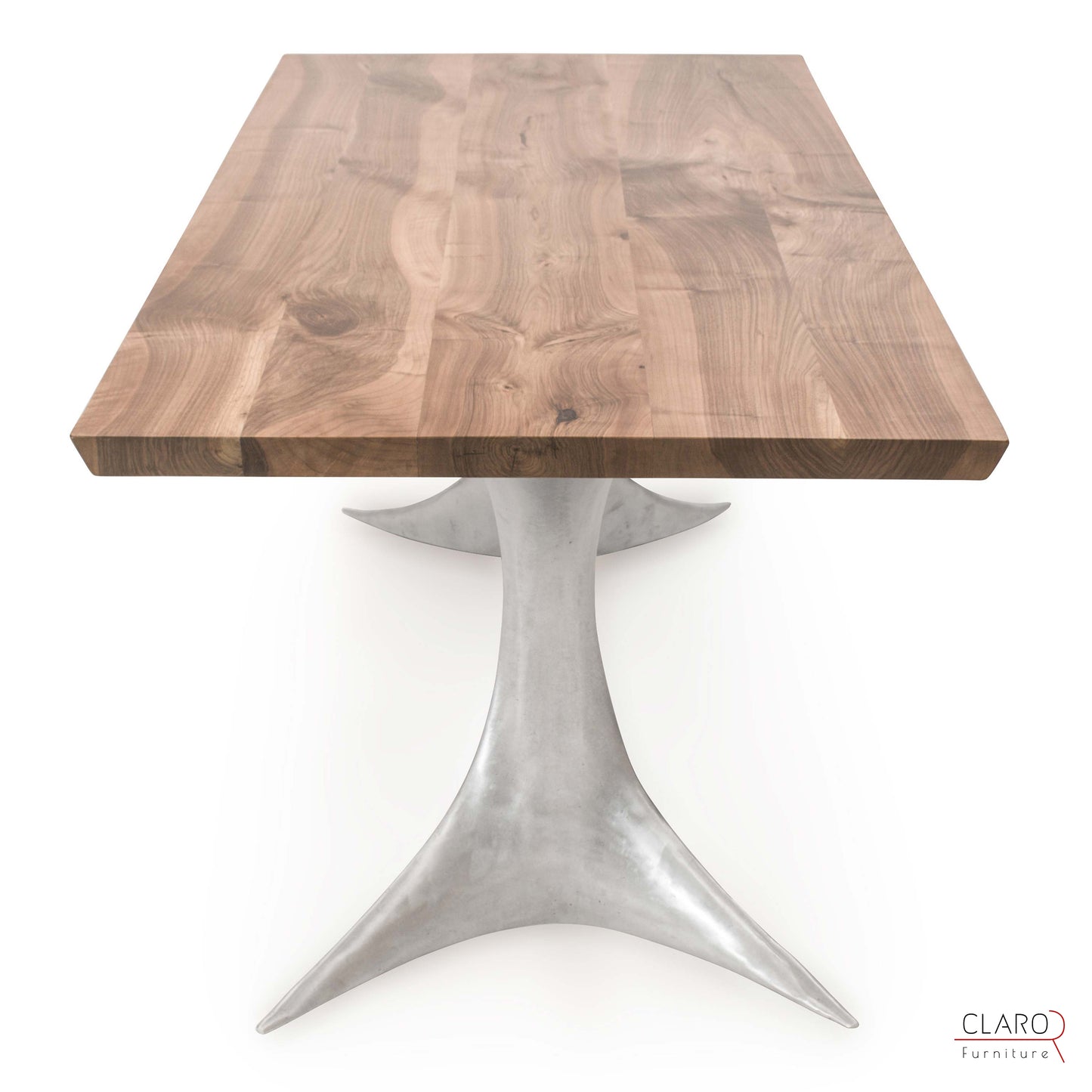 Walnut Table with Sand Cast Aluminium Legs