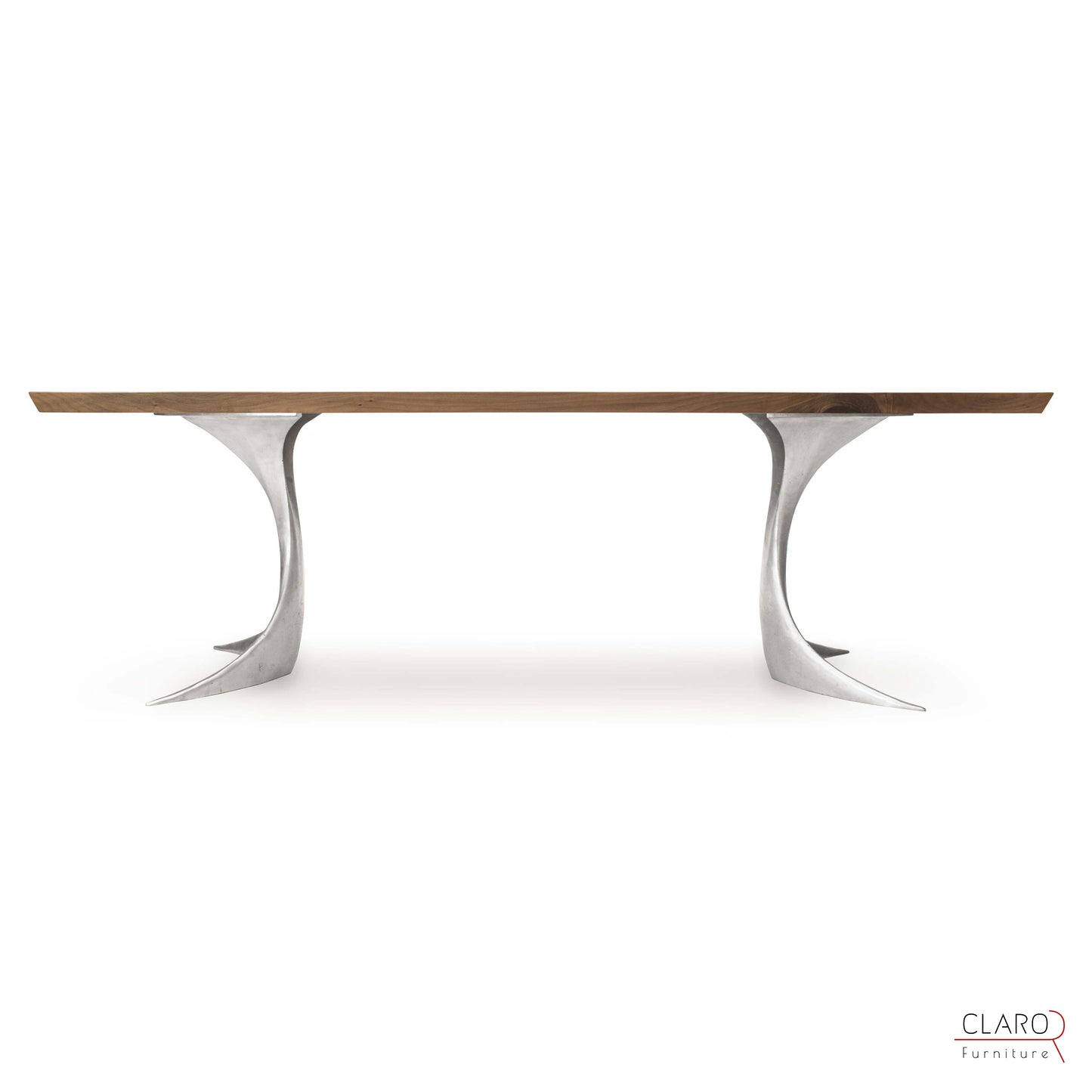 Walnut Table with Sand Cast Aluminium Legs