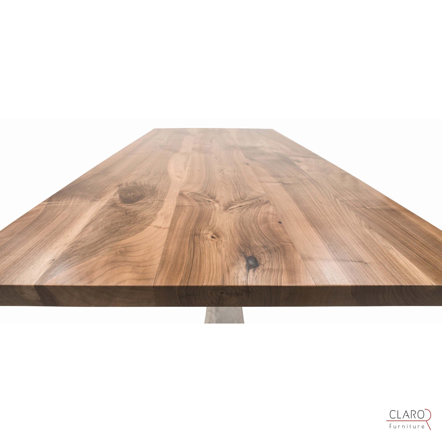 Walnut Table with Sand Cast Aluminium Legs
