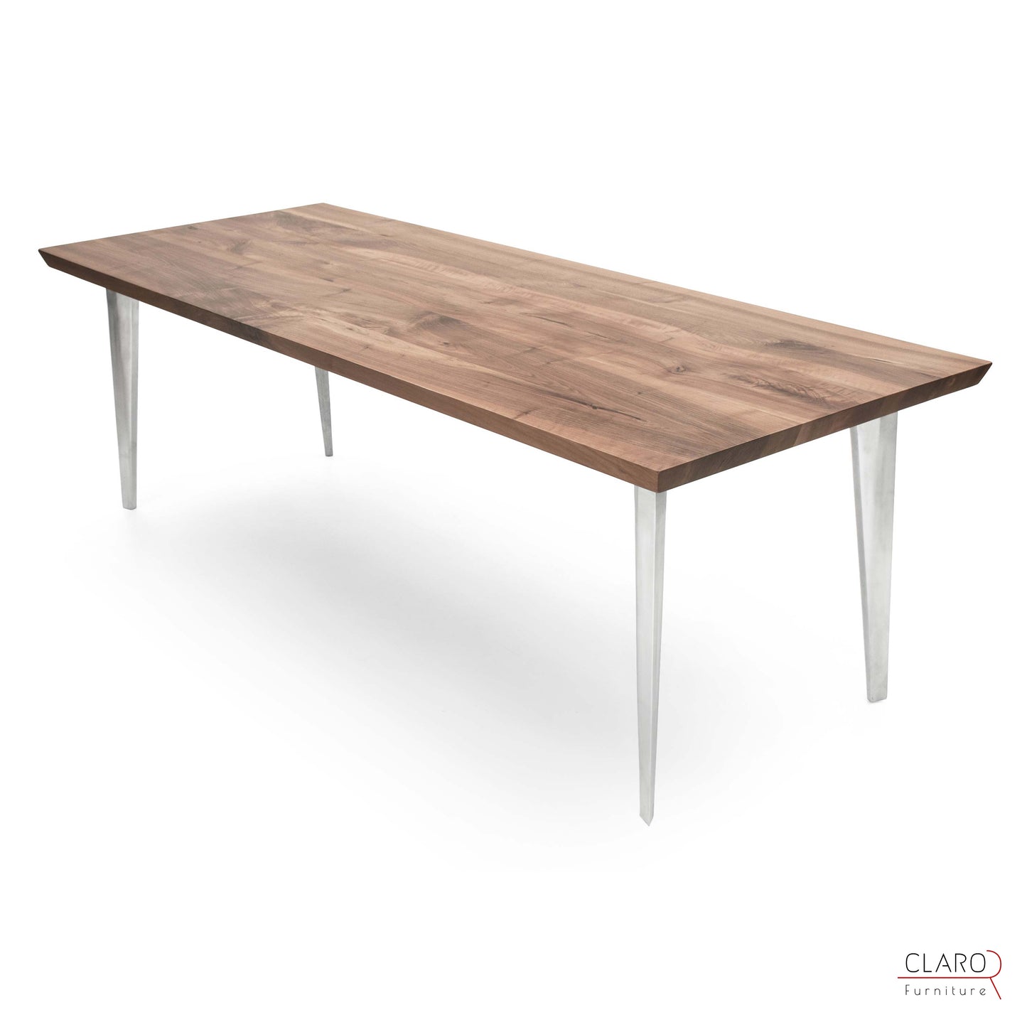 Walnut Table with Sand Cast Aluminium Legs