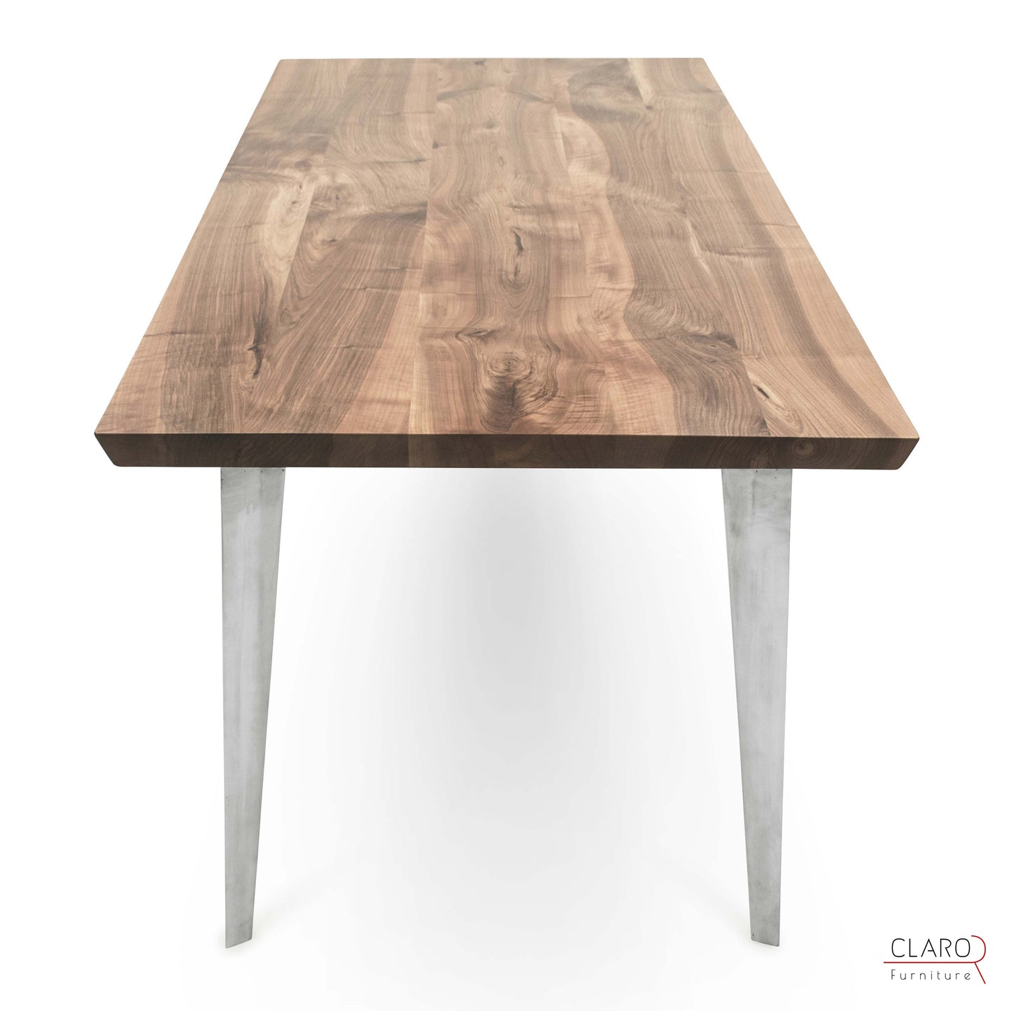 Walnut Table with Sand Cast Aluminium Legs