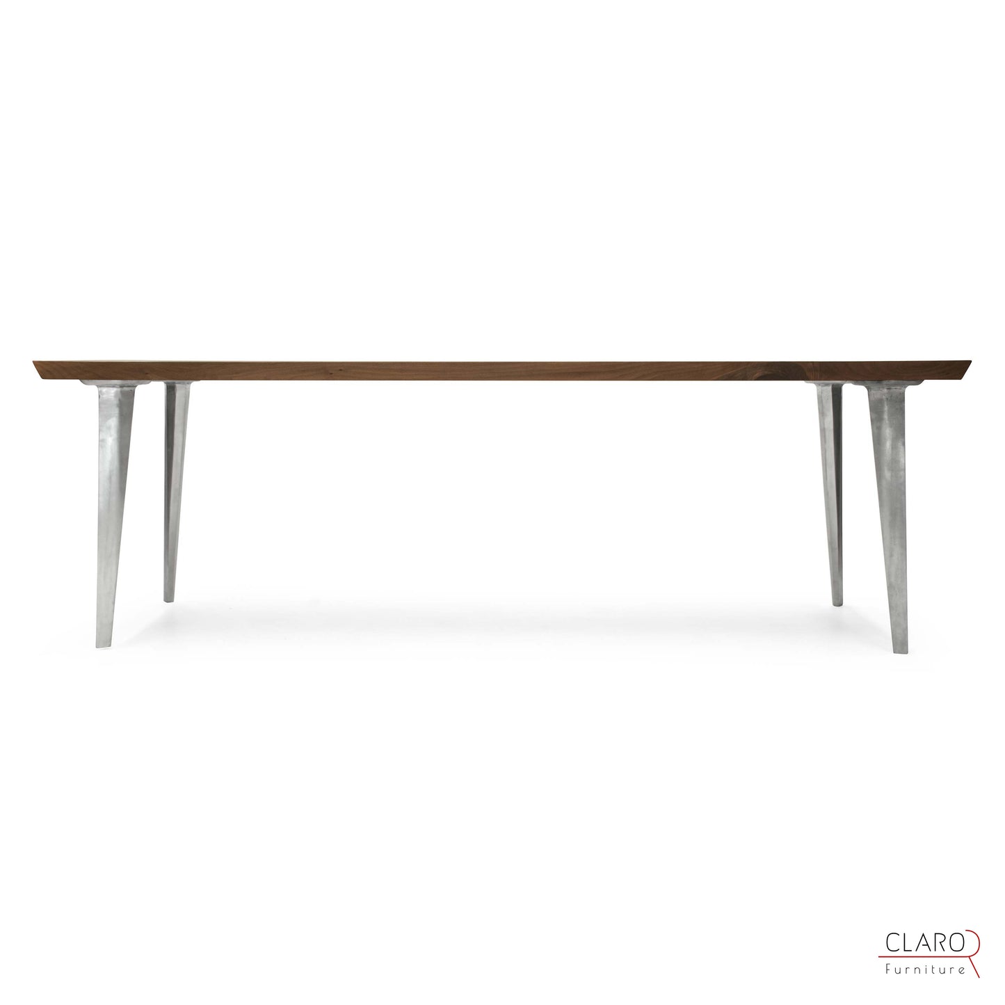 Walnut Table with Sand Cast Aluminium Legs