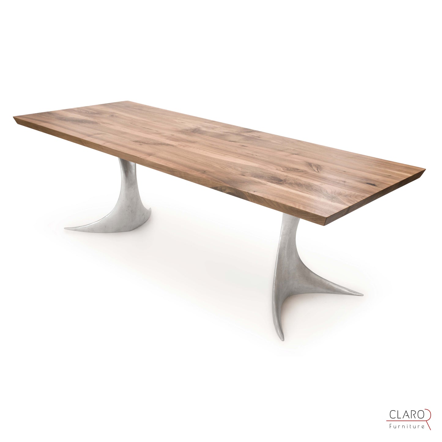 Walnut Table with Sand Cast Aluminium Legs