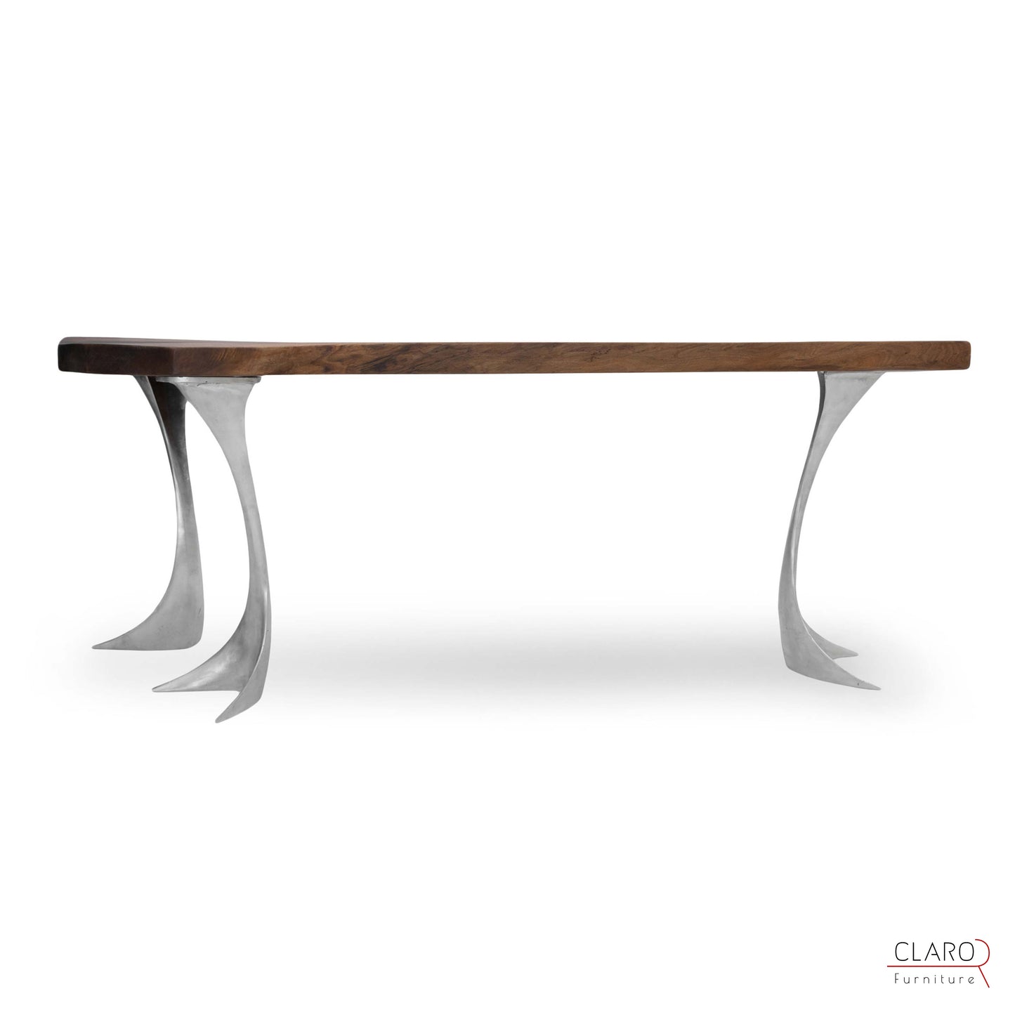 Walnut Table with Sand Cast Aluminium Legs