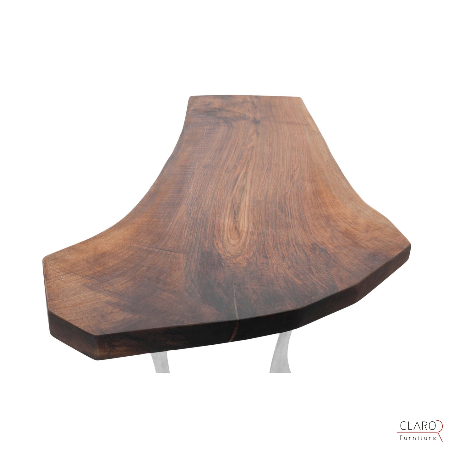 Walnut Table with Sand Cast Aluminium Legs