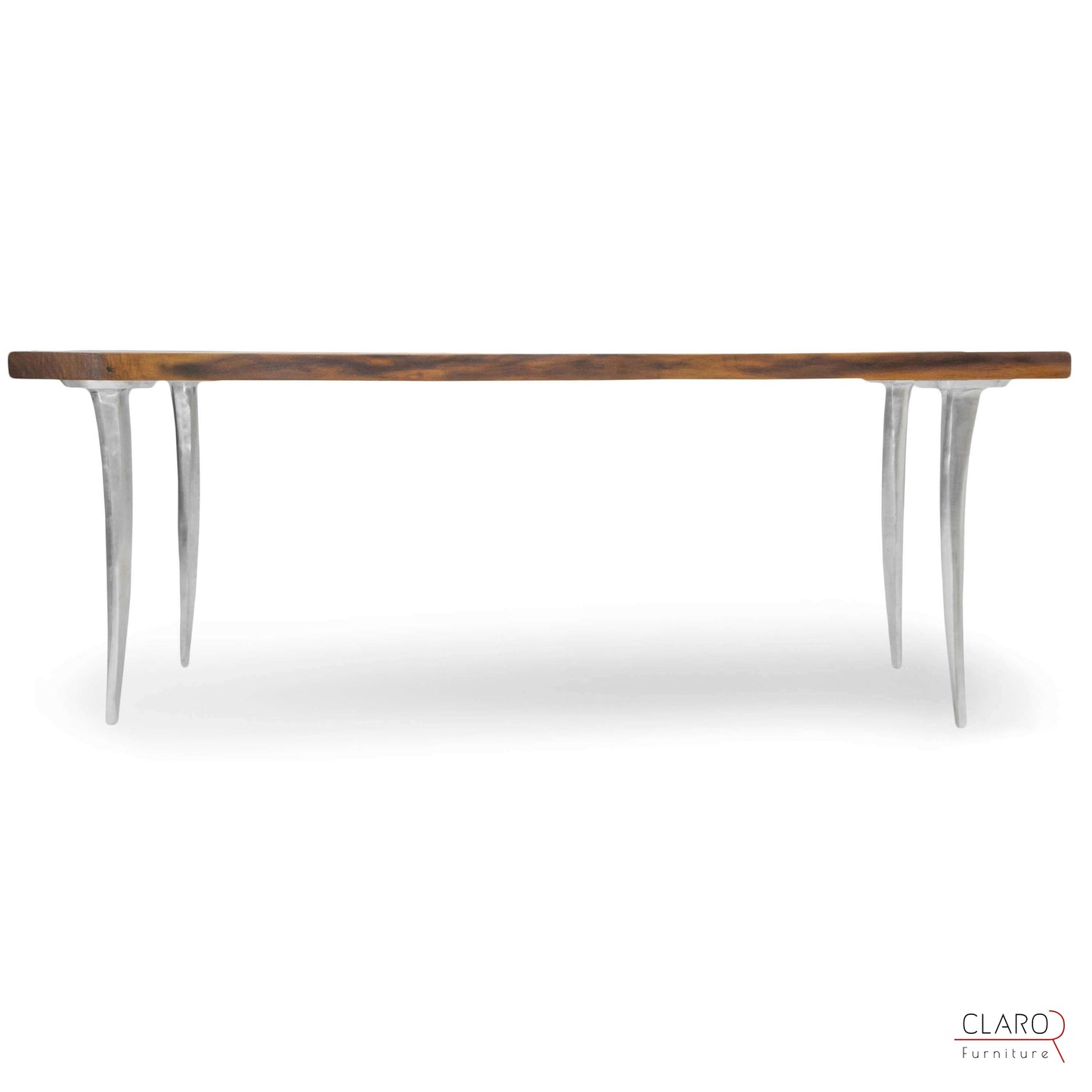 Walnut Table with Sand Cast Aluminium Legs