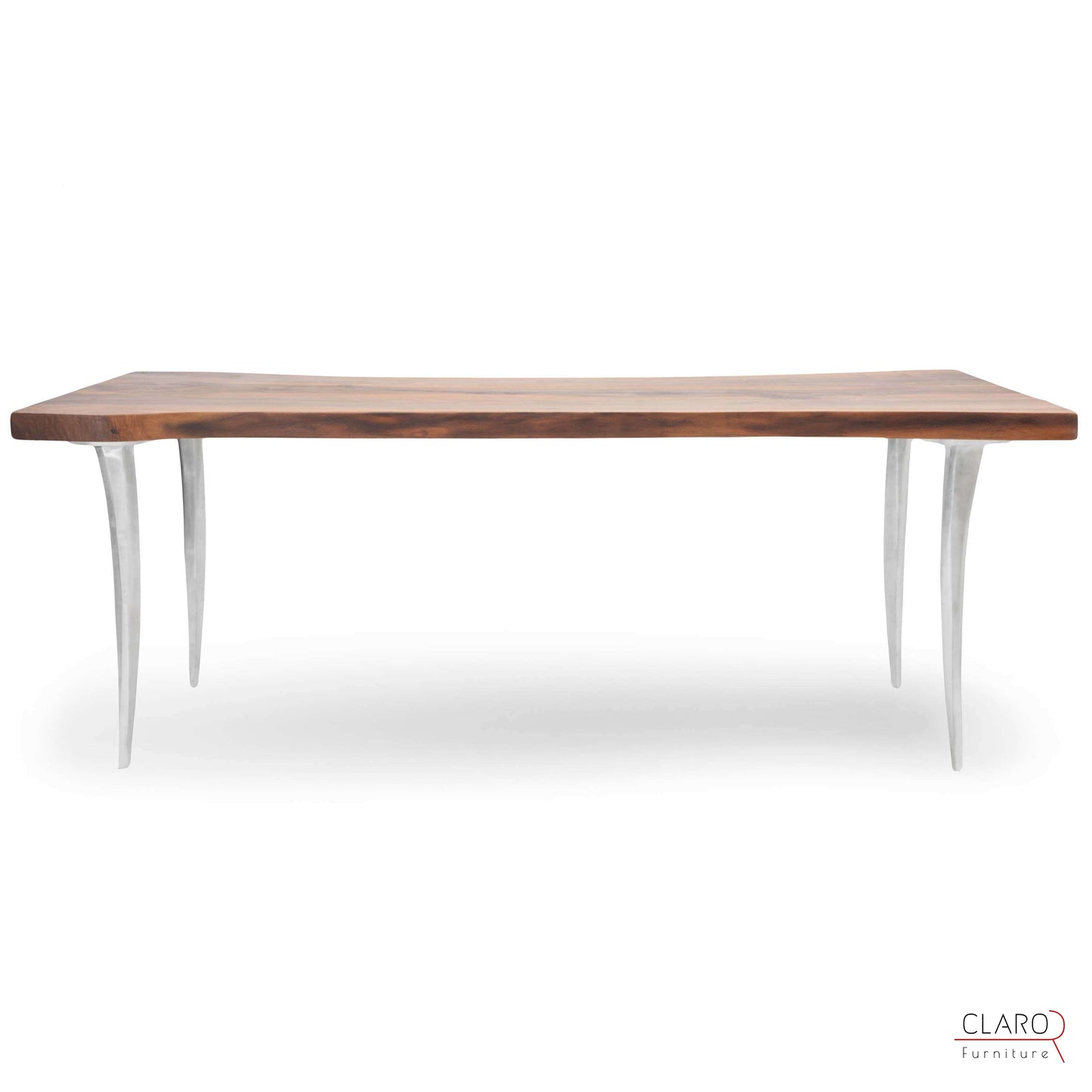 Walnut Table with Sand Cast Aluminium Legs
