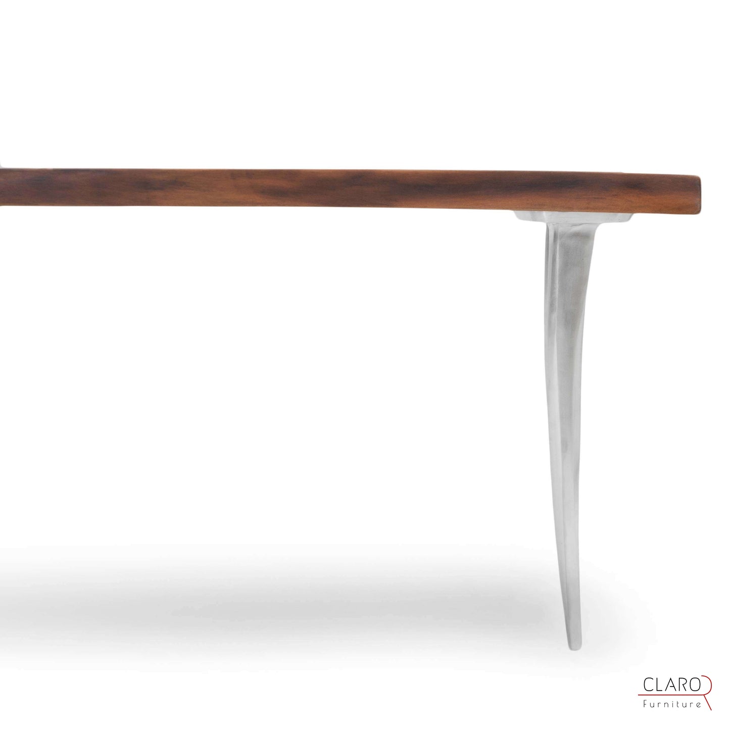 Walnut Table with Sand Cast Aluminium Legs