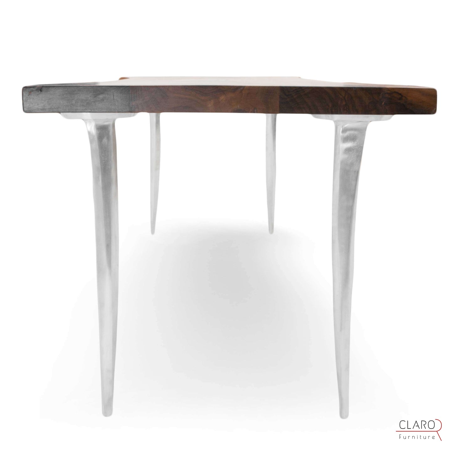 Walnut Table with Sand Cast Aluminium Legs