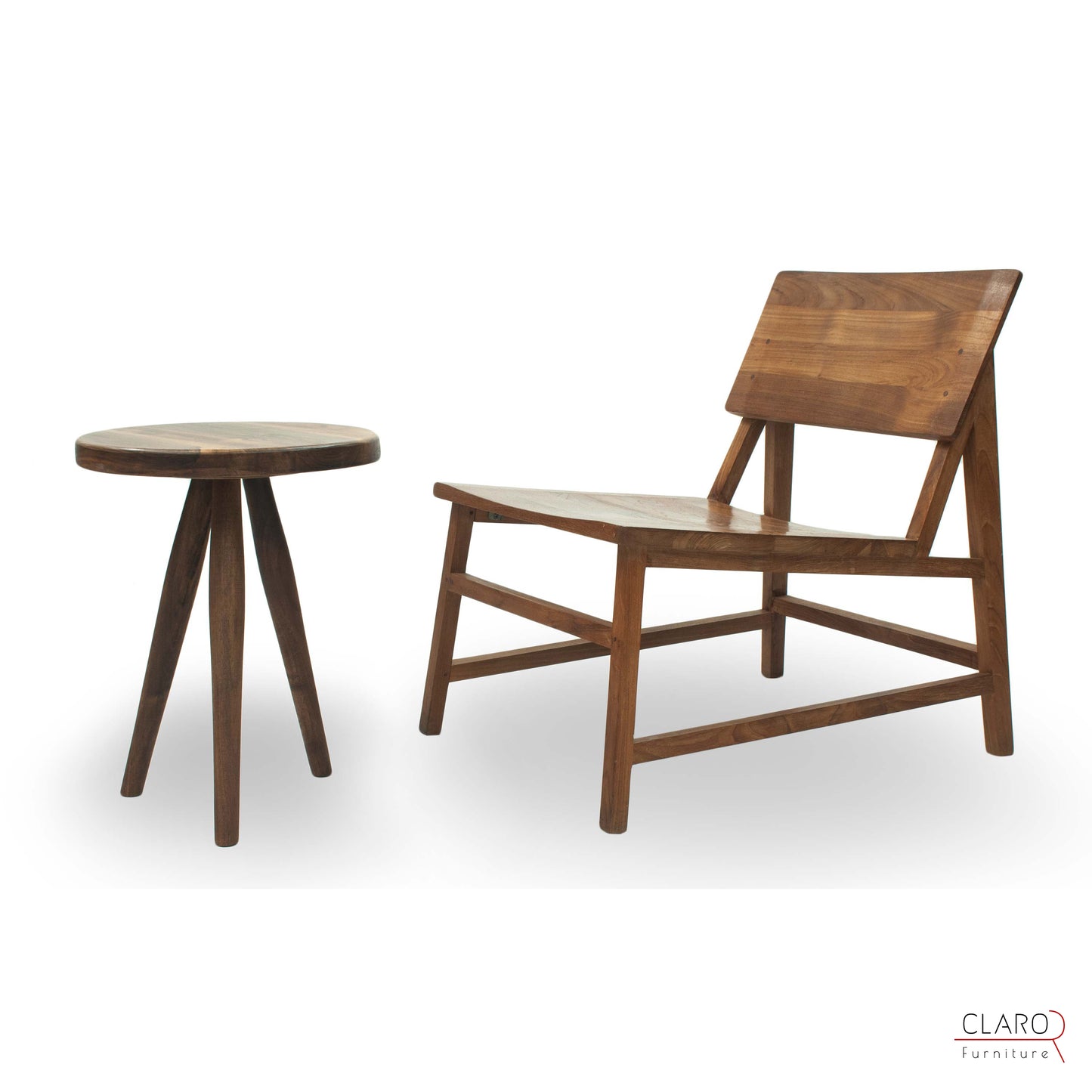 Mid-Century Modern Style Walnut Side Table
