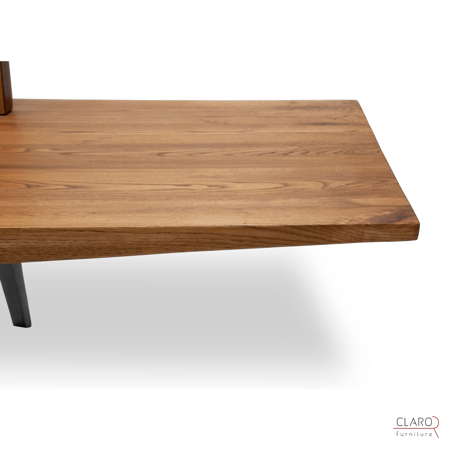 Solid Chestnut Wood Sofa with Sand Cast Aluminum Legs
