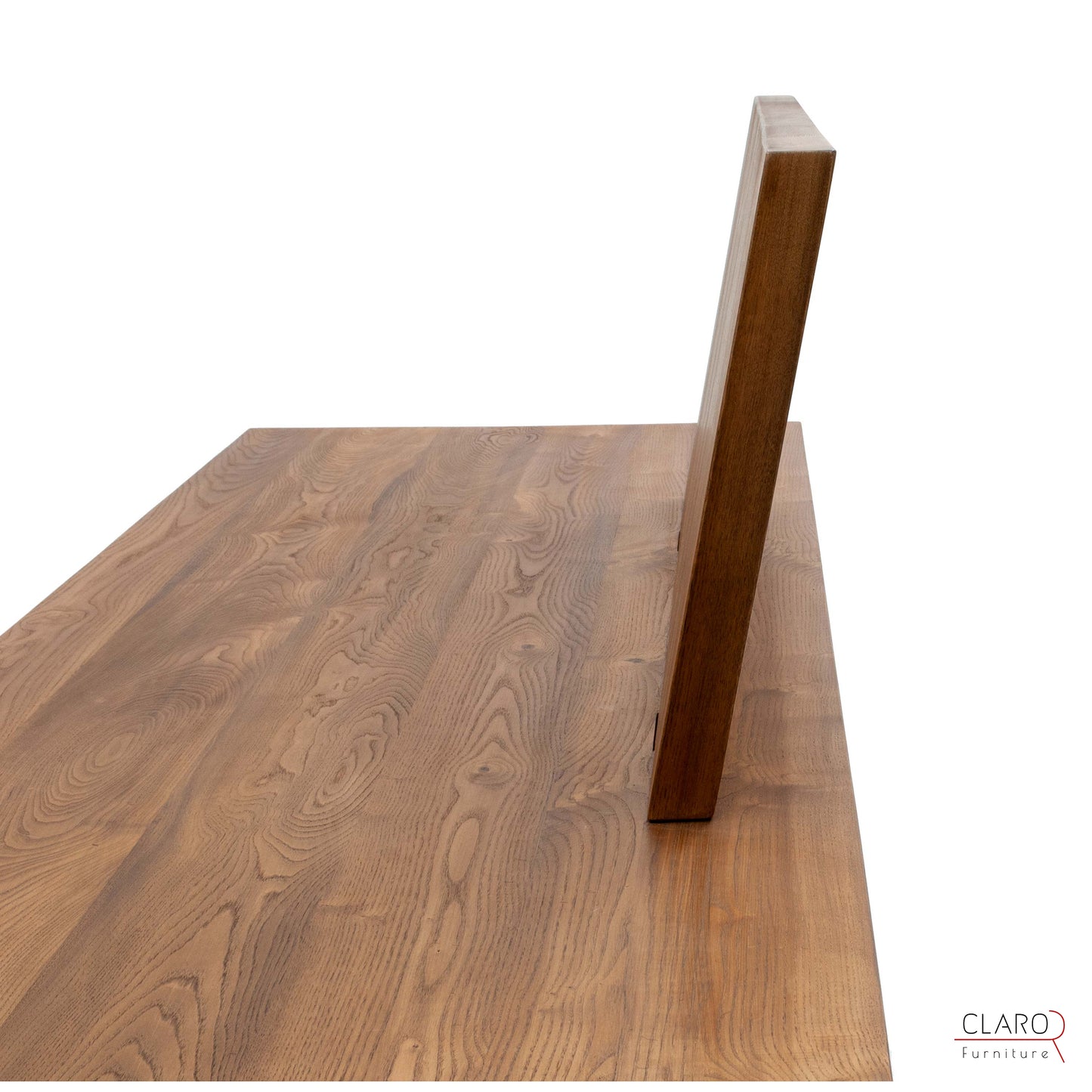 Solid Chestnut Wood Sofa with Sand Cast Aluminum Legs