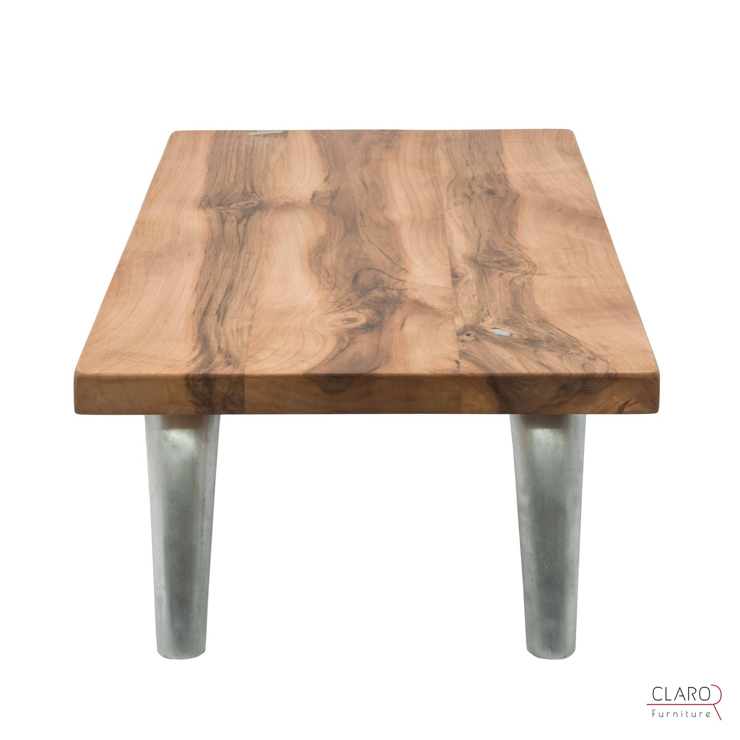 Solid Walnut Coffee Table with Cast Aluminium Legs