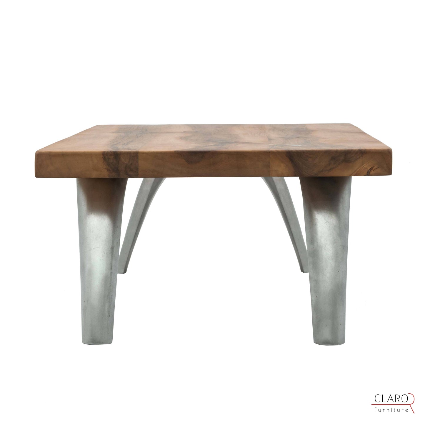 Solid Walnut Coffee Table with Cast Aluminium Legs