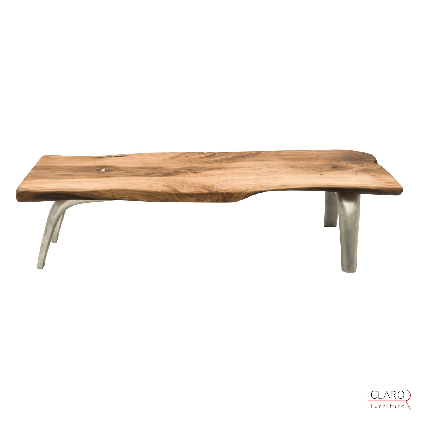 Solid Walnut Coffee Table with Cast Aluminium Legs