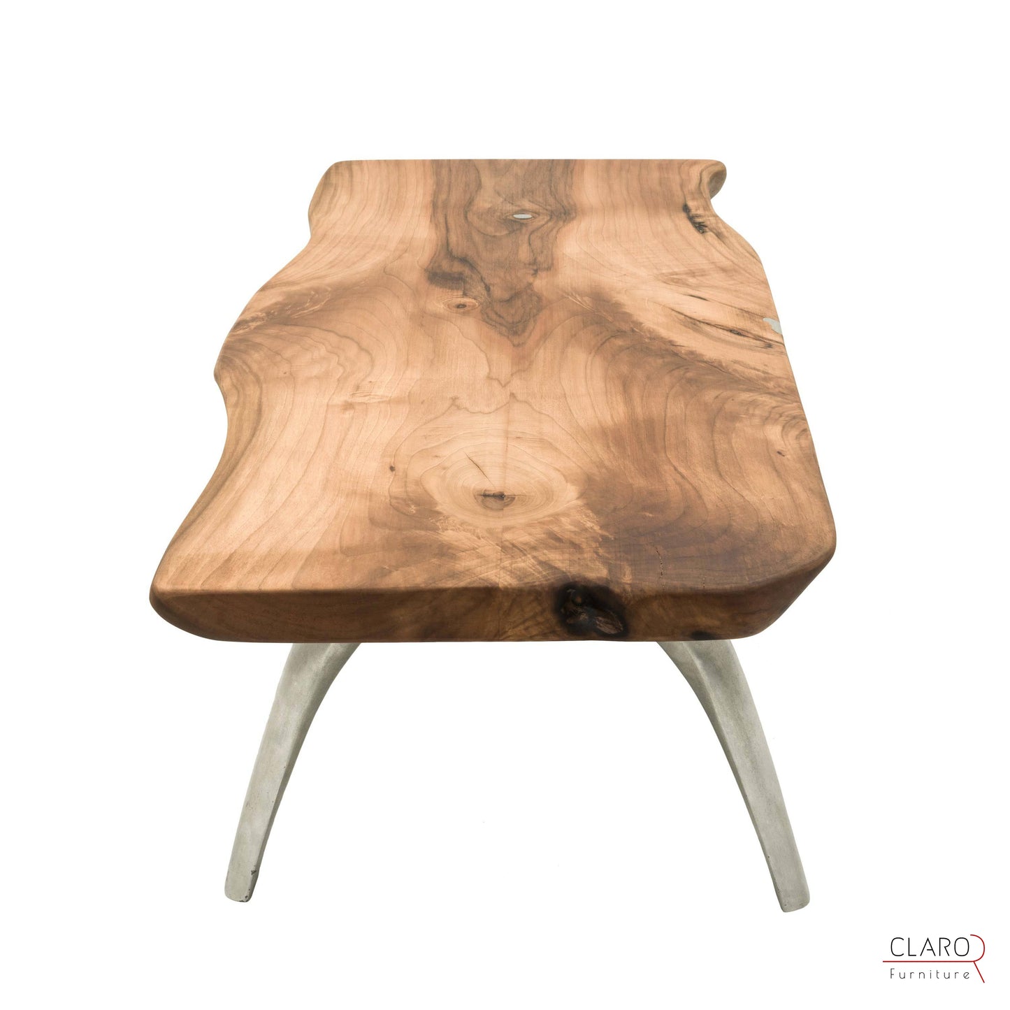 Solid Walnut Coffee Table with Cast Aluminium Legs