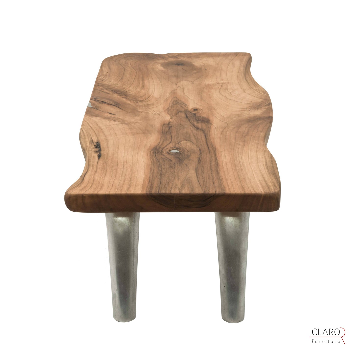 Solid Walnut Coffee Table with Cast Aluminium Legs