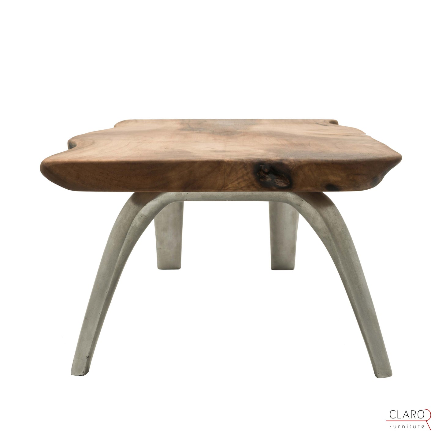 Solid Walnut Coffee Table with Cast Aluminium Legs