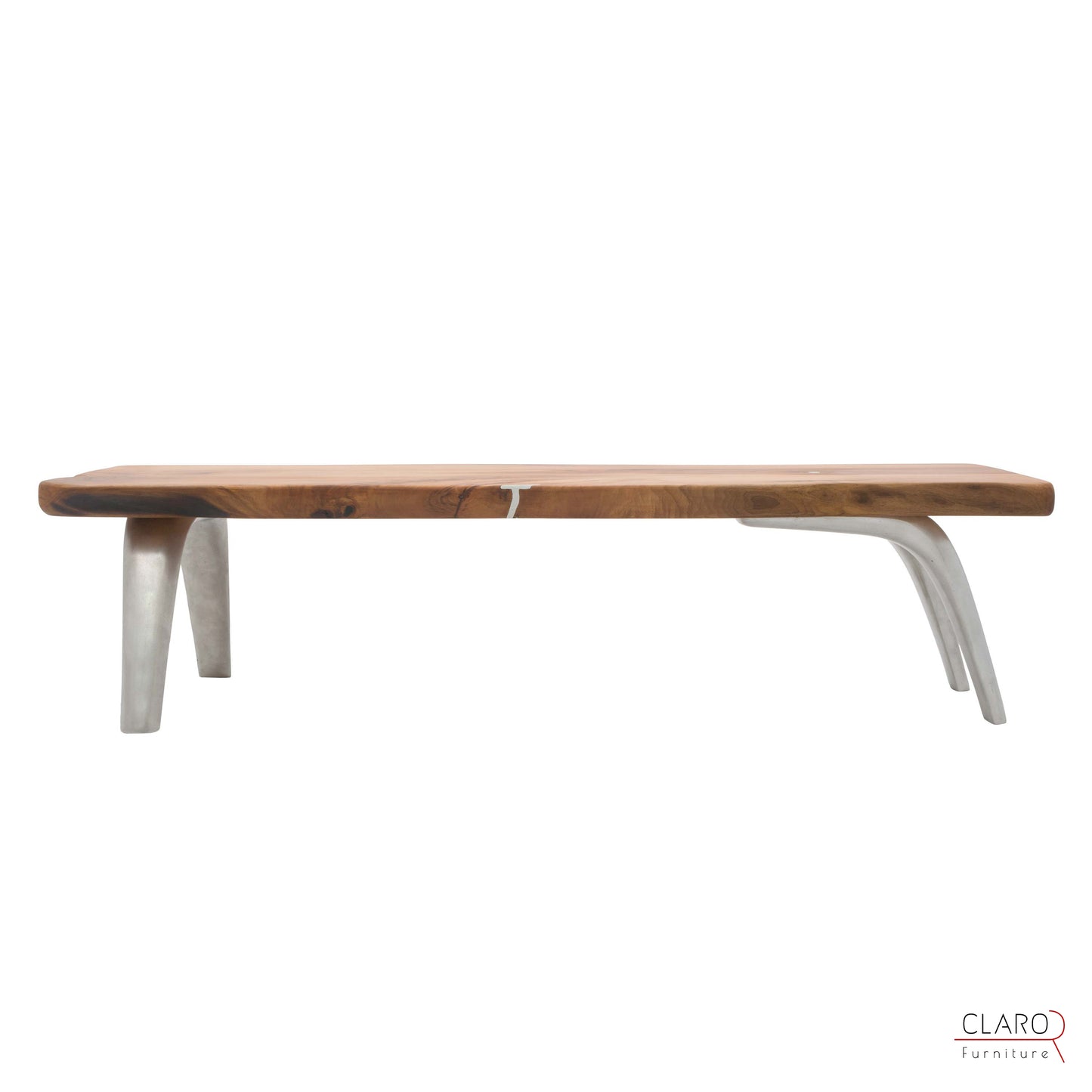 Solid Walnut Coffee Table with Cast Aluminium Legs