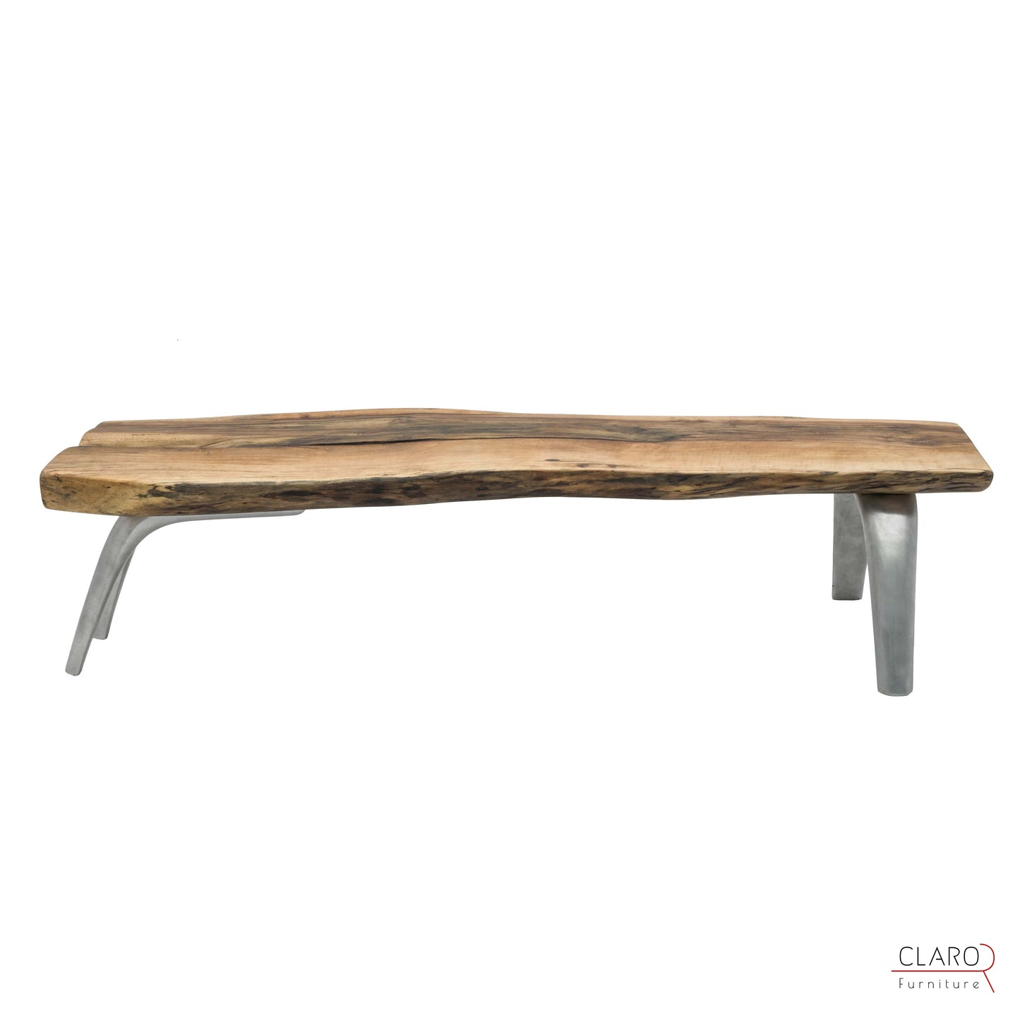 Live Edge Walnut Coffee Table with Cast Aluminum Legs