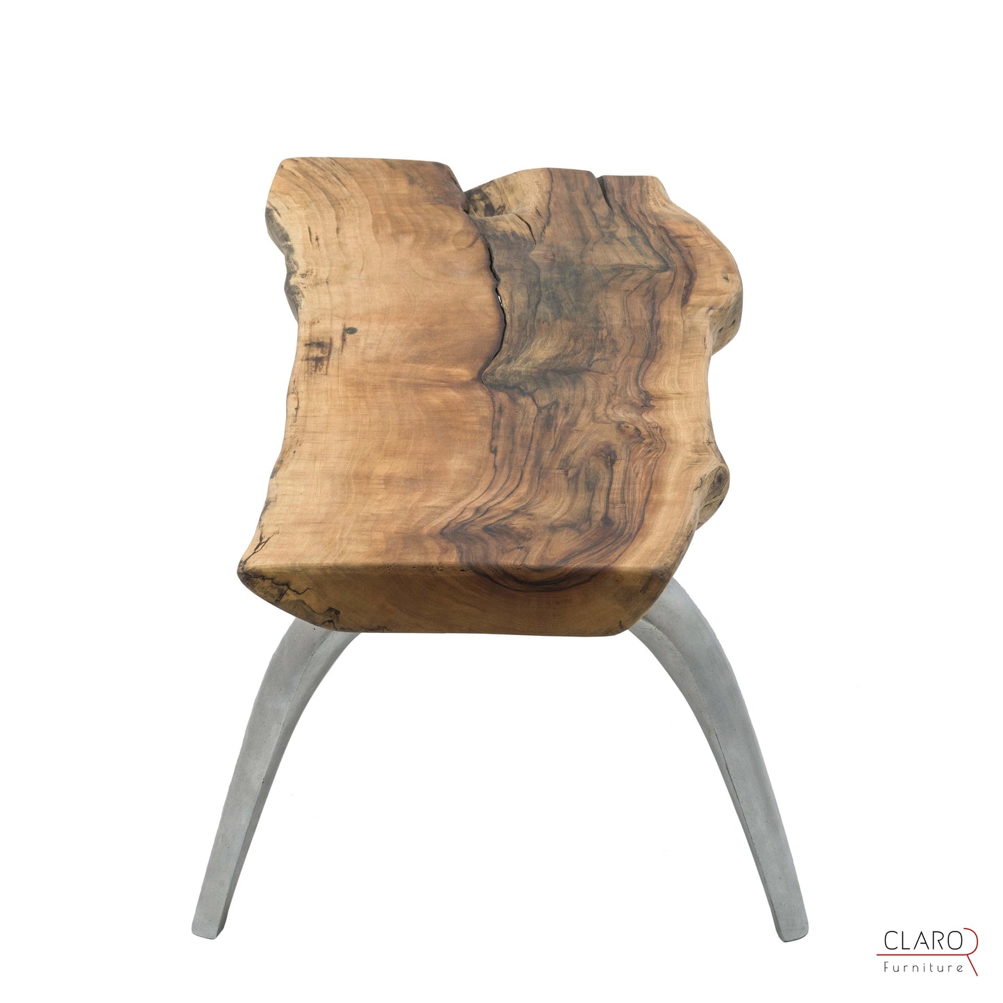 Live Edge Walnut Coffee Table with Cast Aluminum Legs