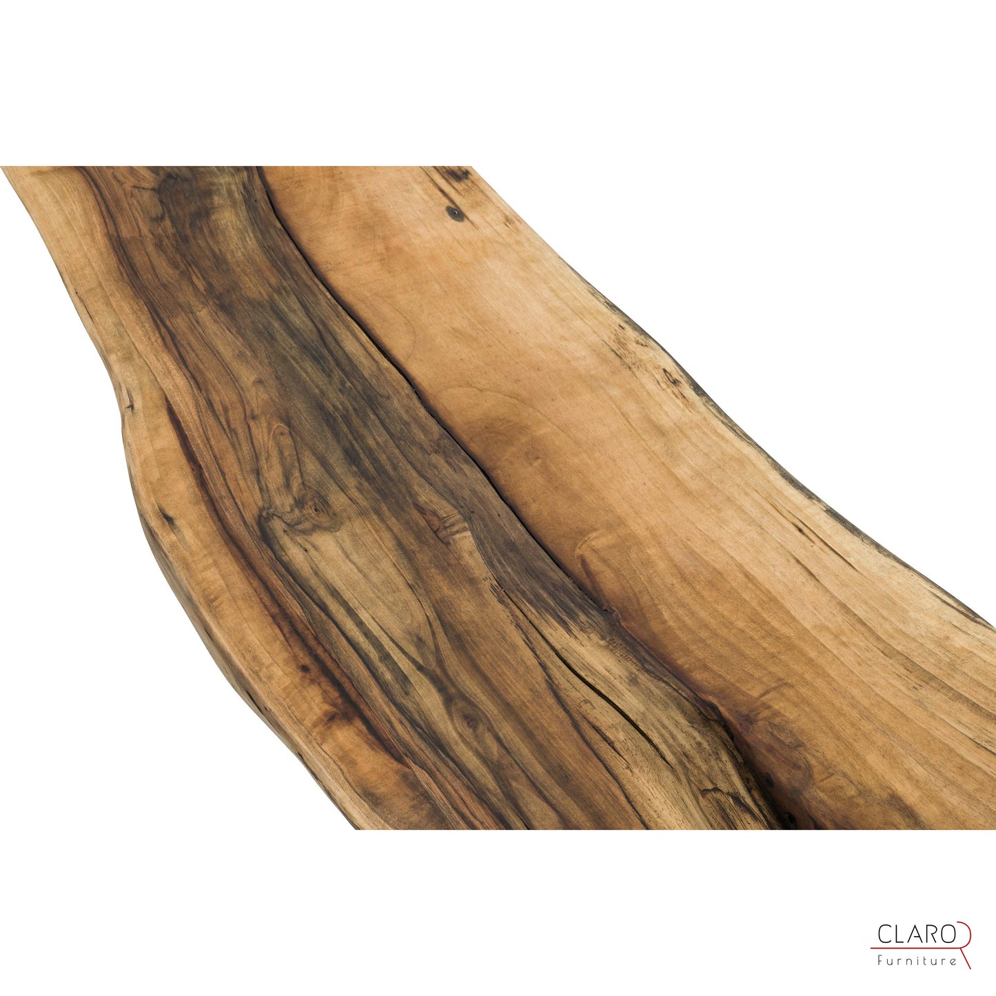 Live Edge Walnut Coffee Table with Cast Aluminum Legs