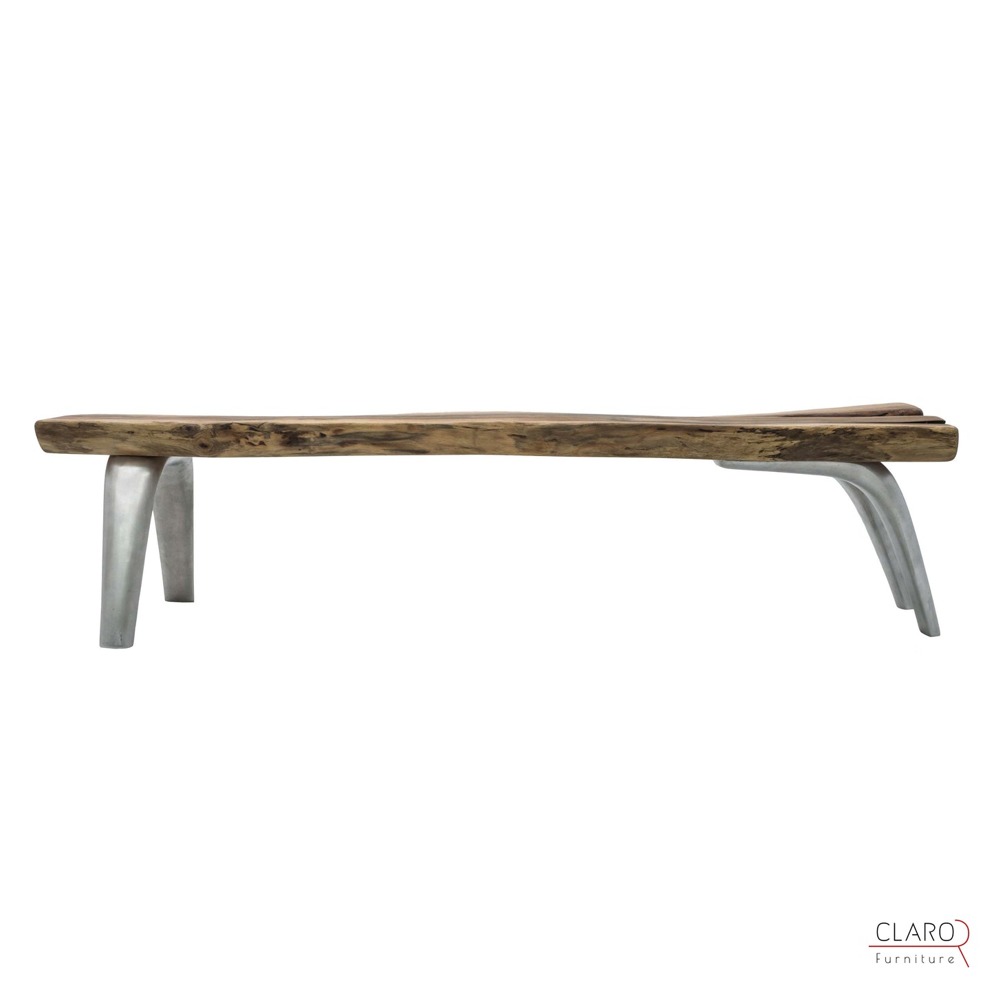 Live Edge Walnut Coffee Table with Cast Aluminum Legs
