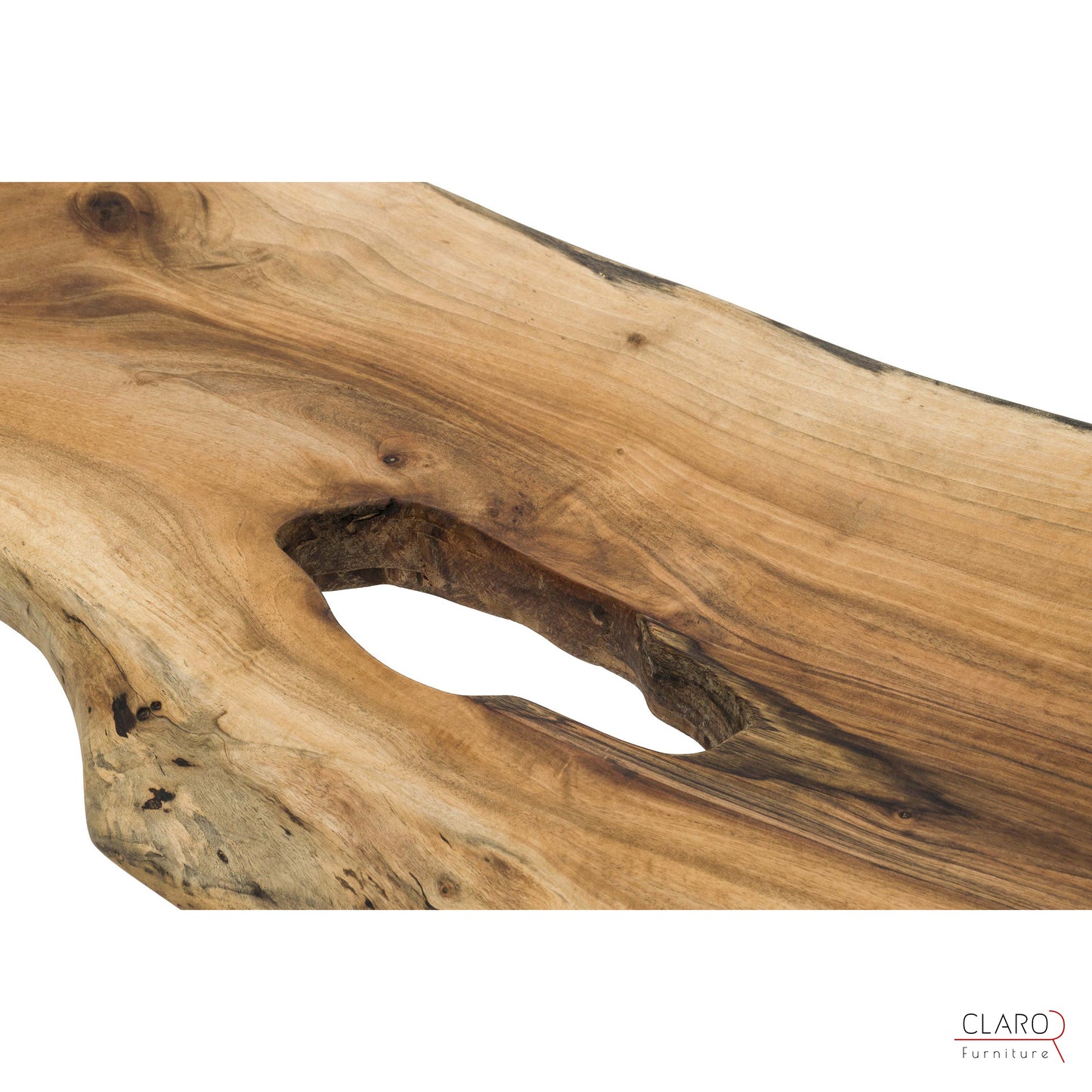Live Edge Walnut Coffee Table with Cast Aluminum Legs
