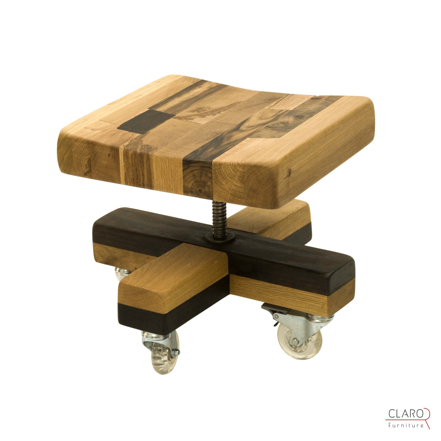 Swivel Wooden Stool - Unique, Handmade