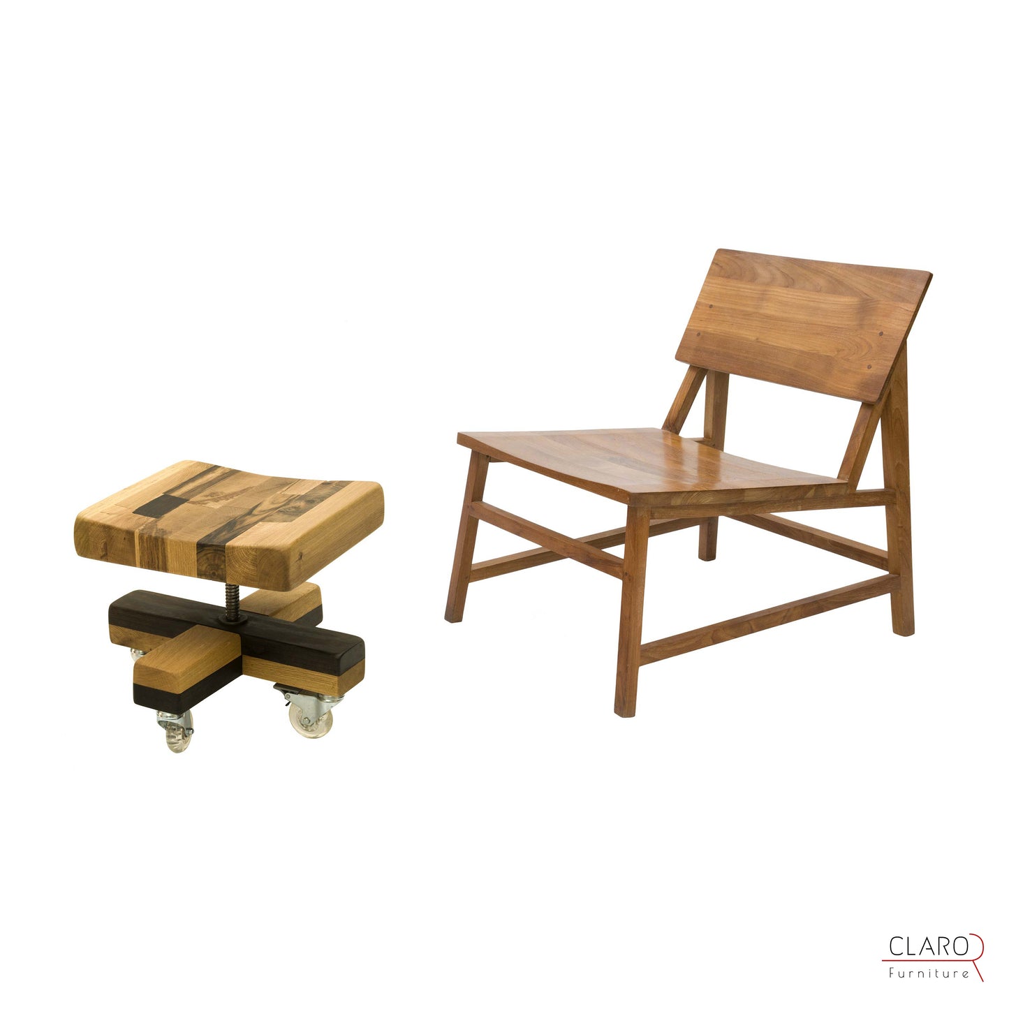 Swivel Wooden Stool - Unique, Handmade