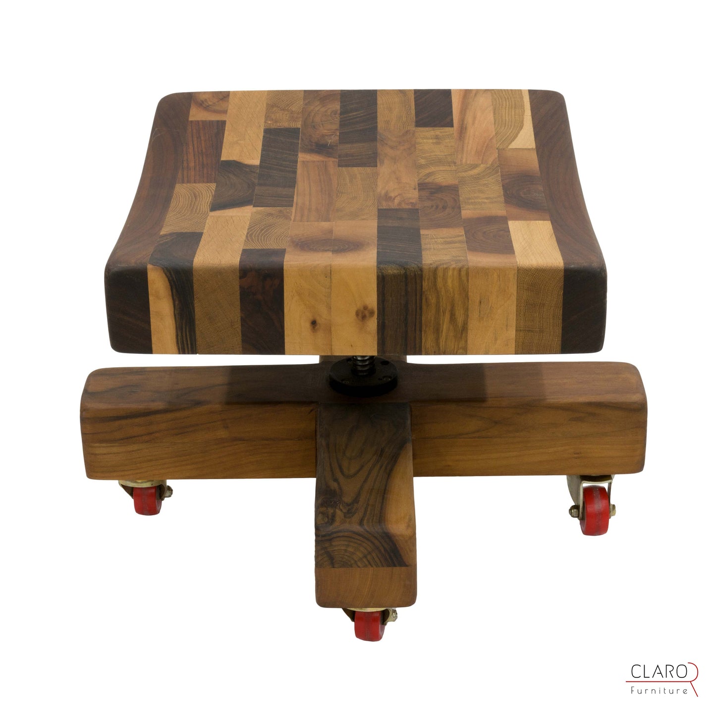 Swivel Wooden Stool - Unique, Handmade