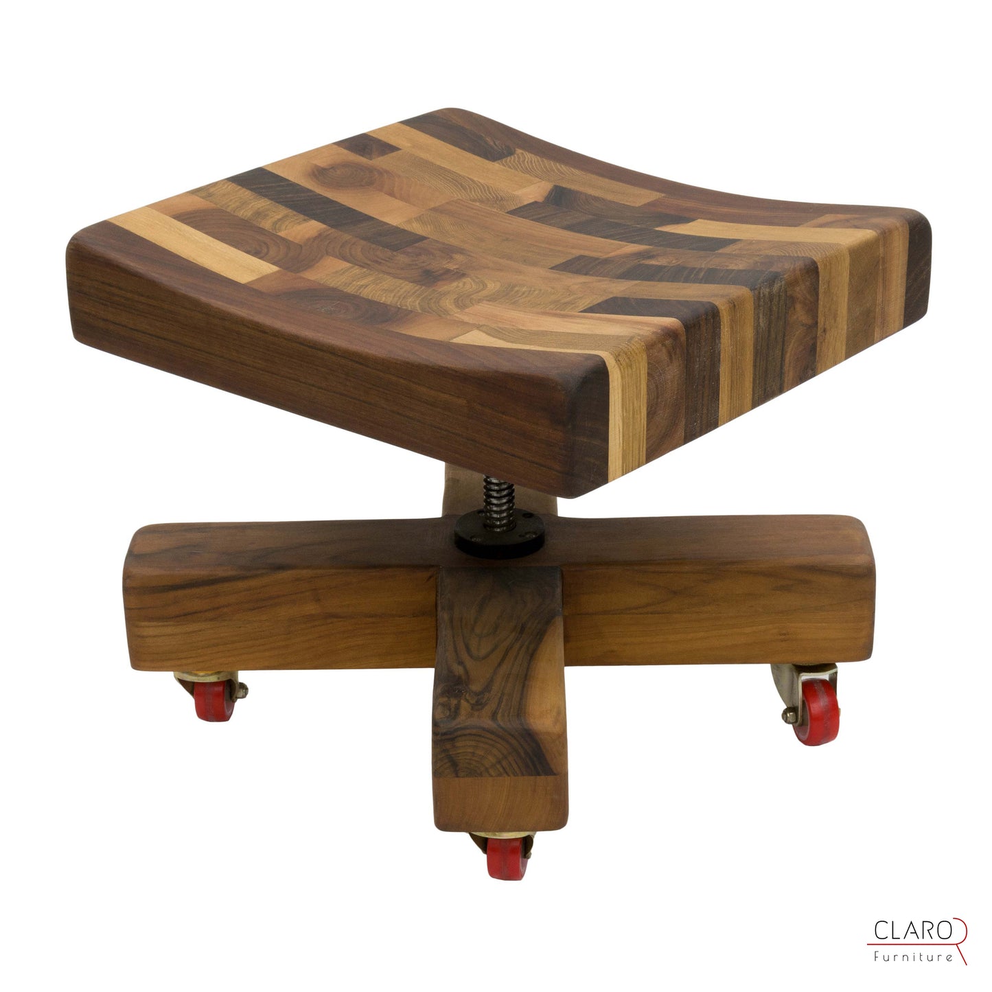 Swivel Wooden Stool - Unique, Handmade