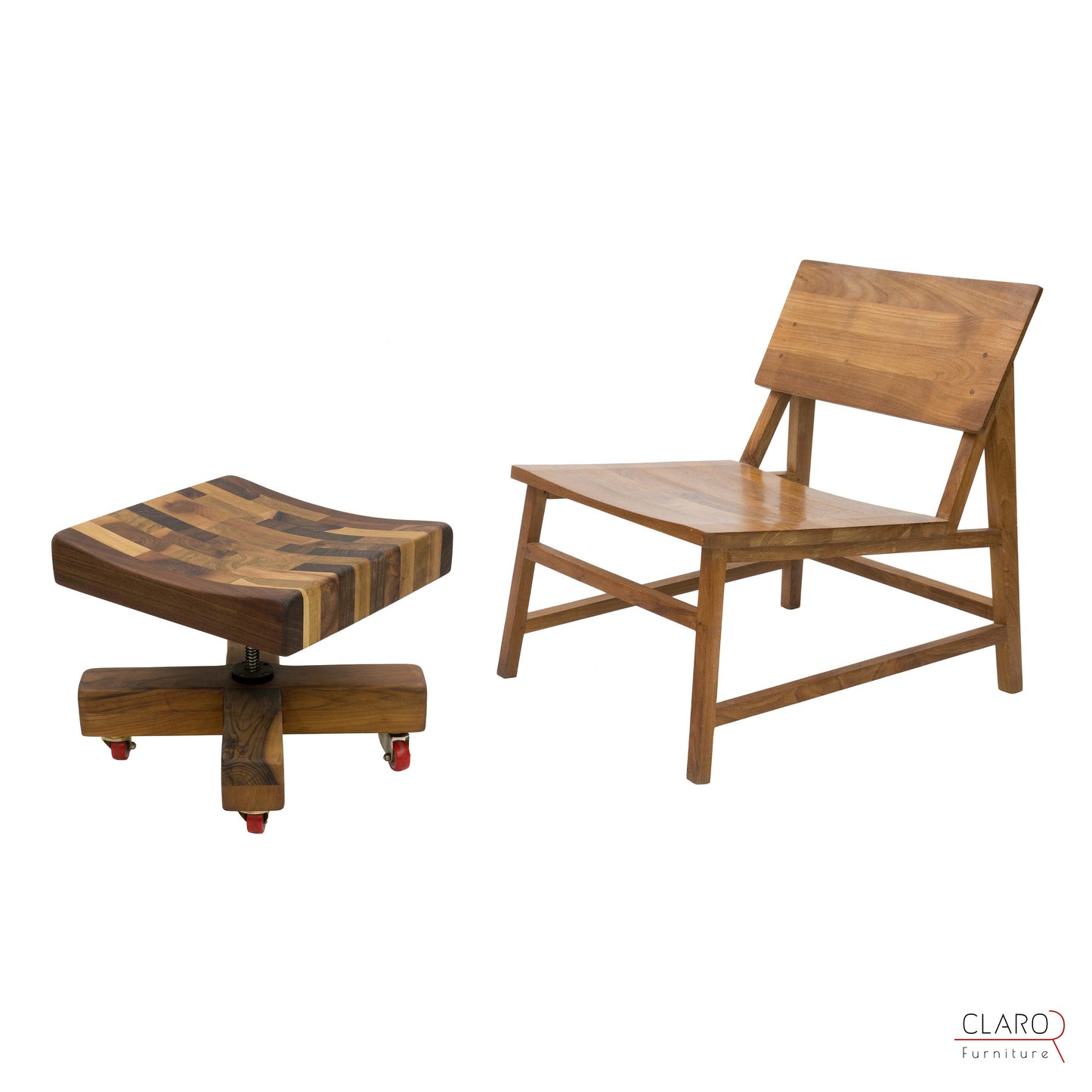 Swivel Wooden Stool - Unique, Handmade