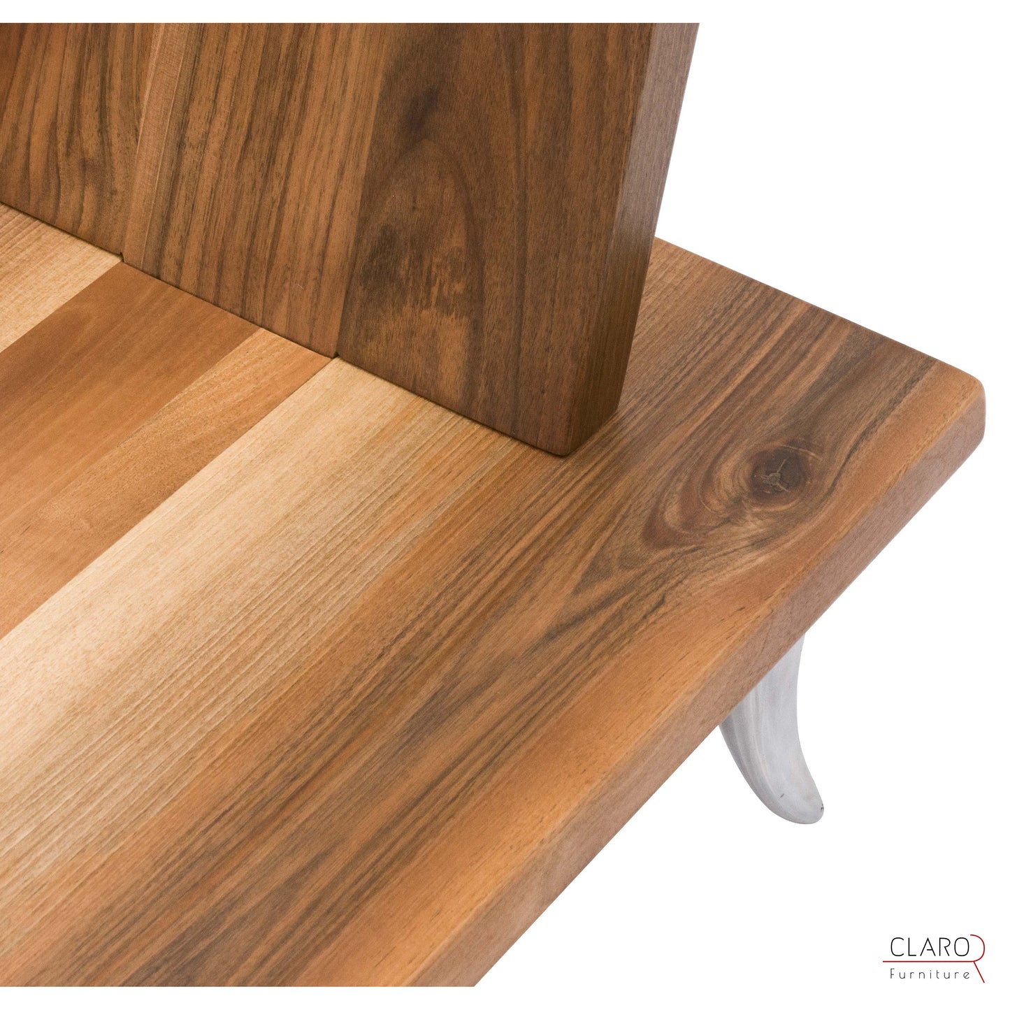 Designer Walnut Chair with Aluminum Legs
