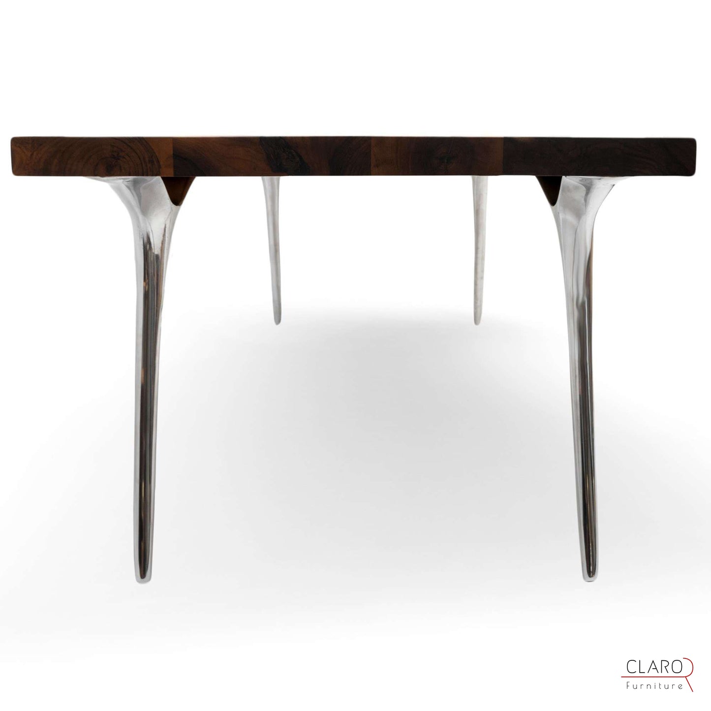 Walnut Table with Sand Cast Aluminium Legs