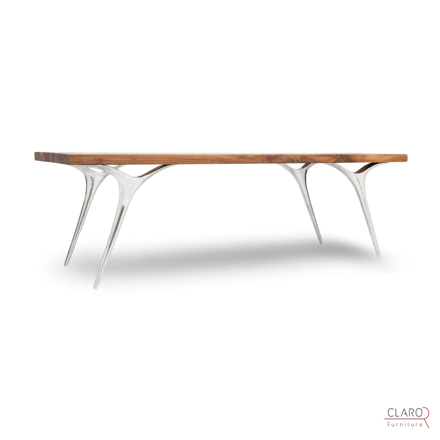 Walnut Table with Sand Cast Aluminium Legs