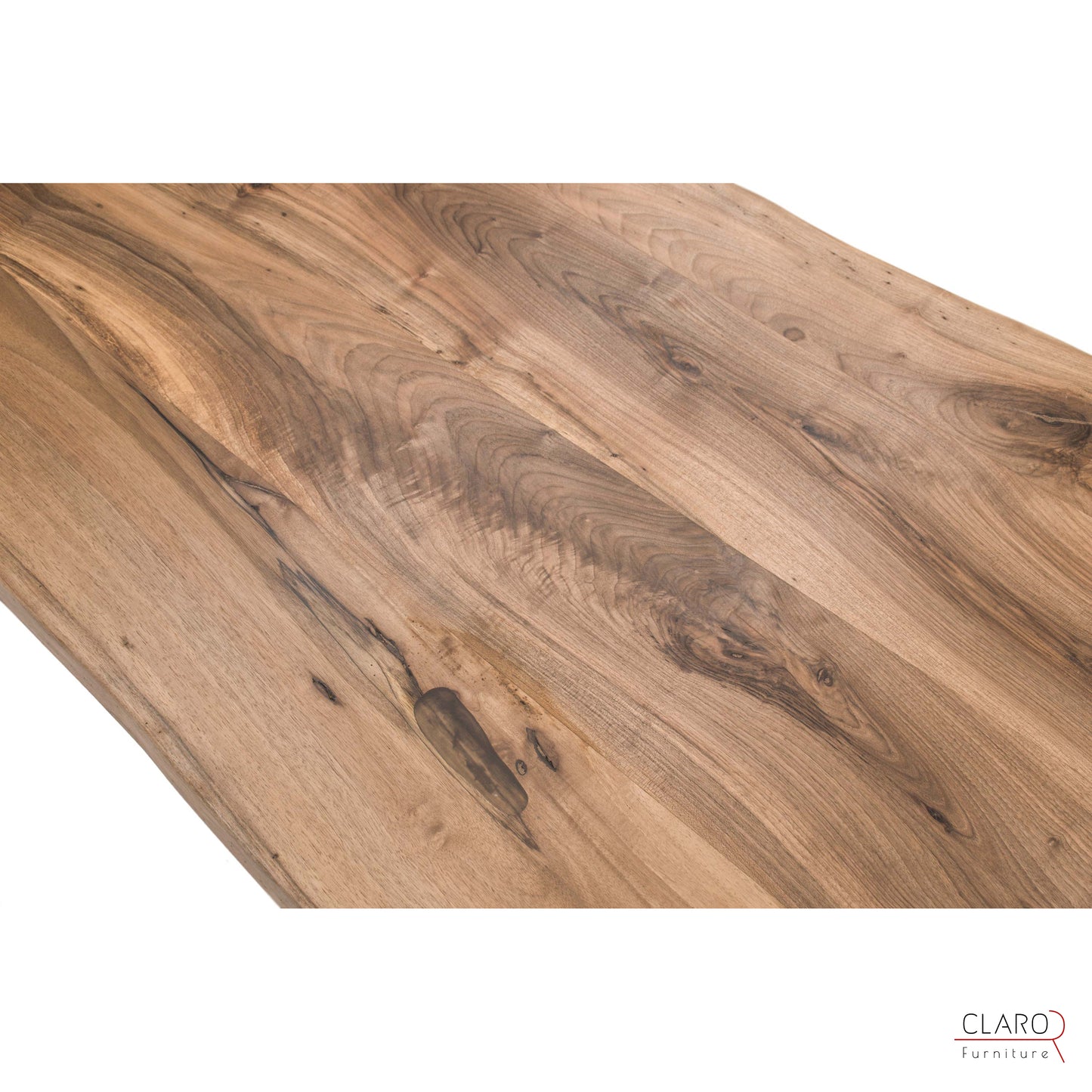 Walnut Slab Coffee Table with Cast Aluminium Legs