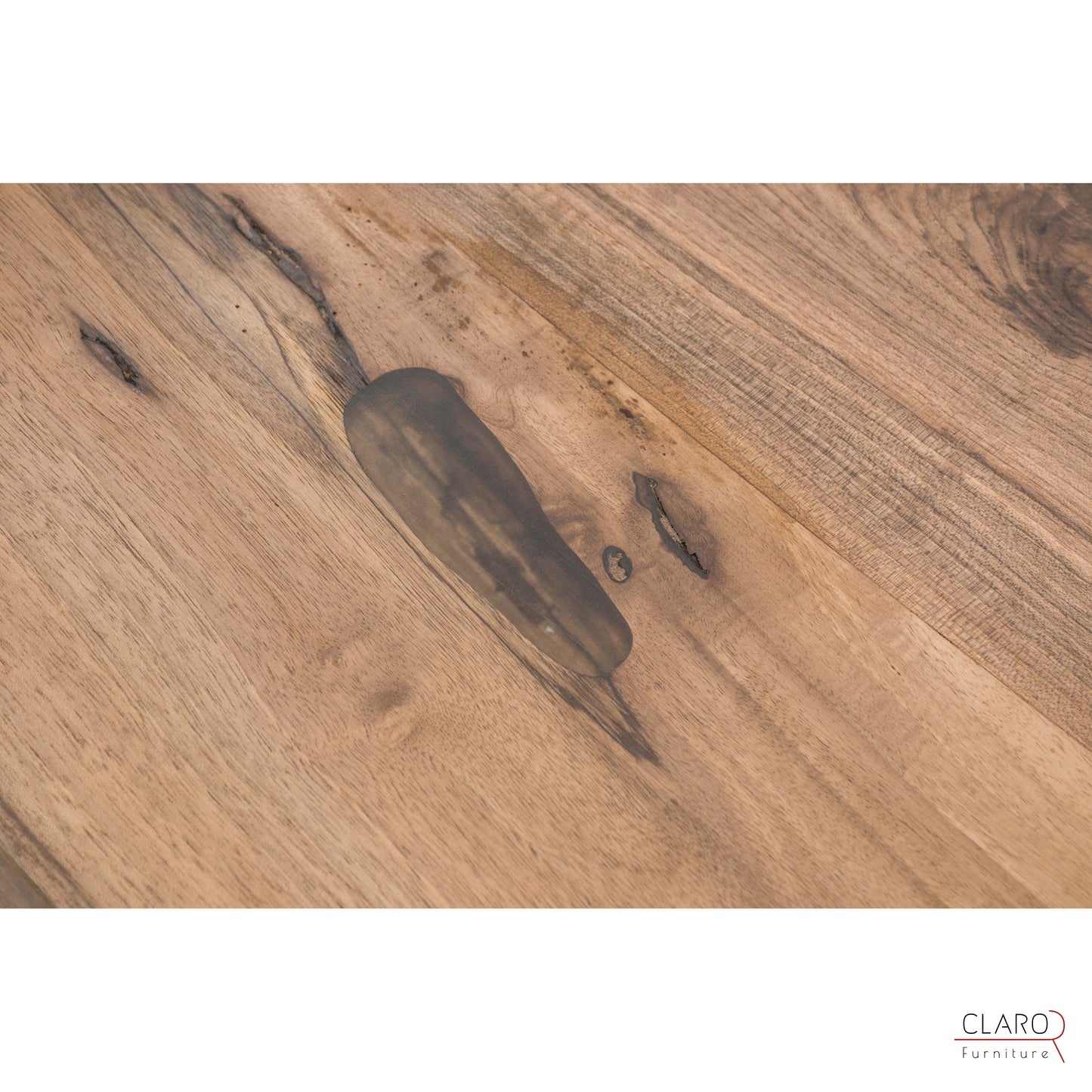 Walnut Slab Coffee Table with Cast Aluminium Legs