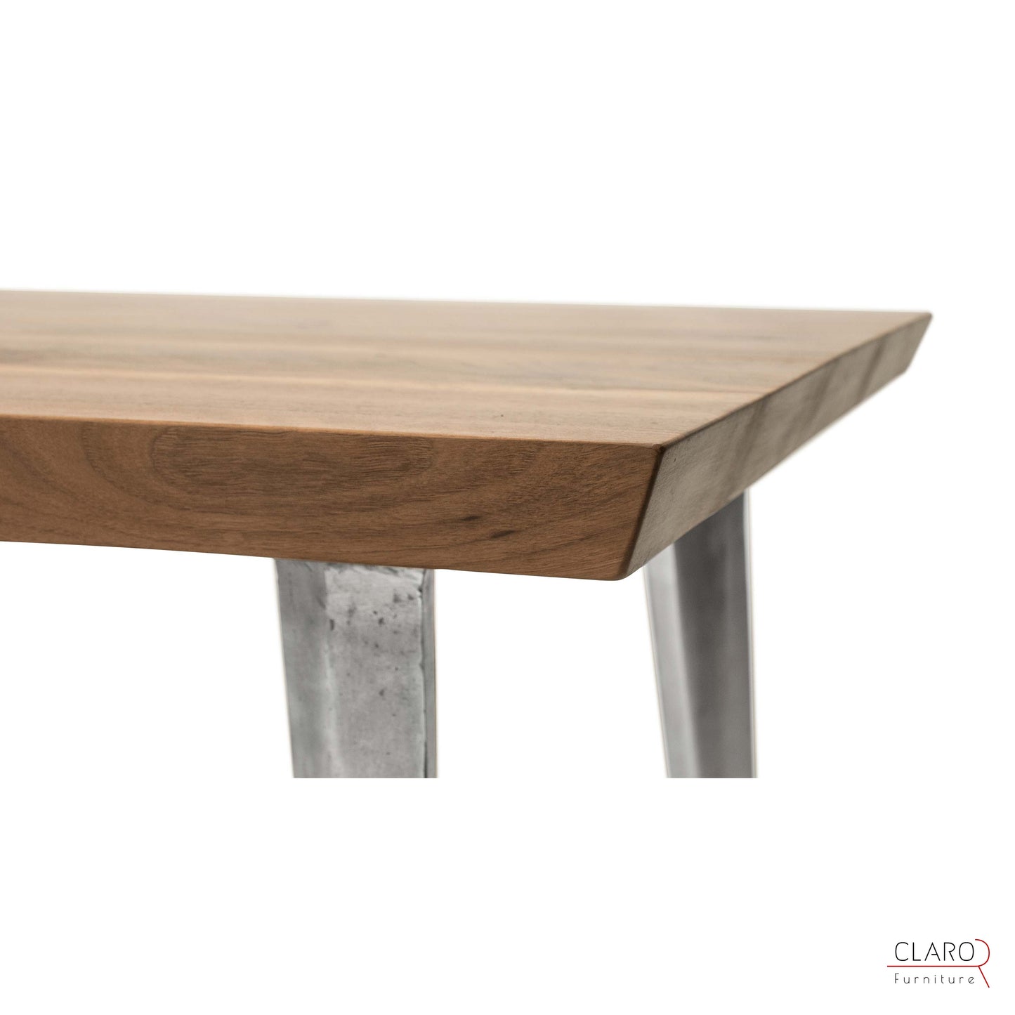 Walnut Table with Sand Cast Aluminium Legs