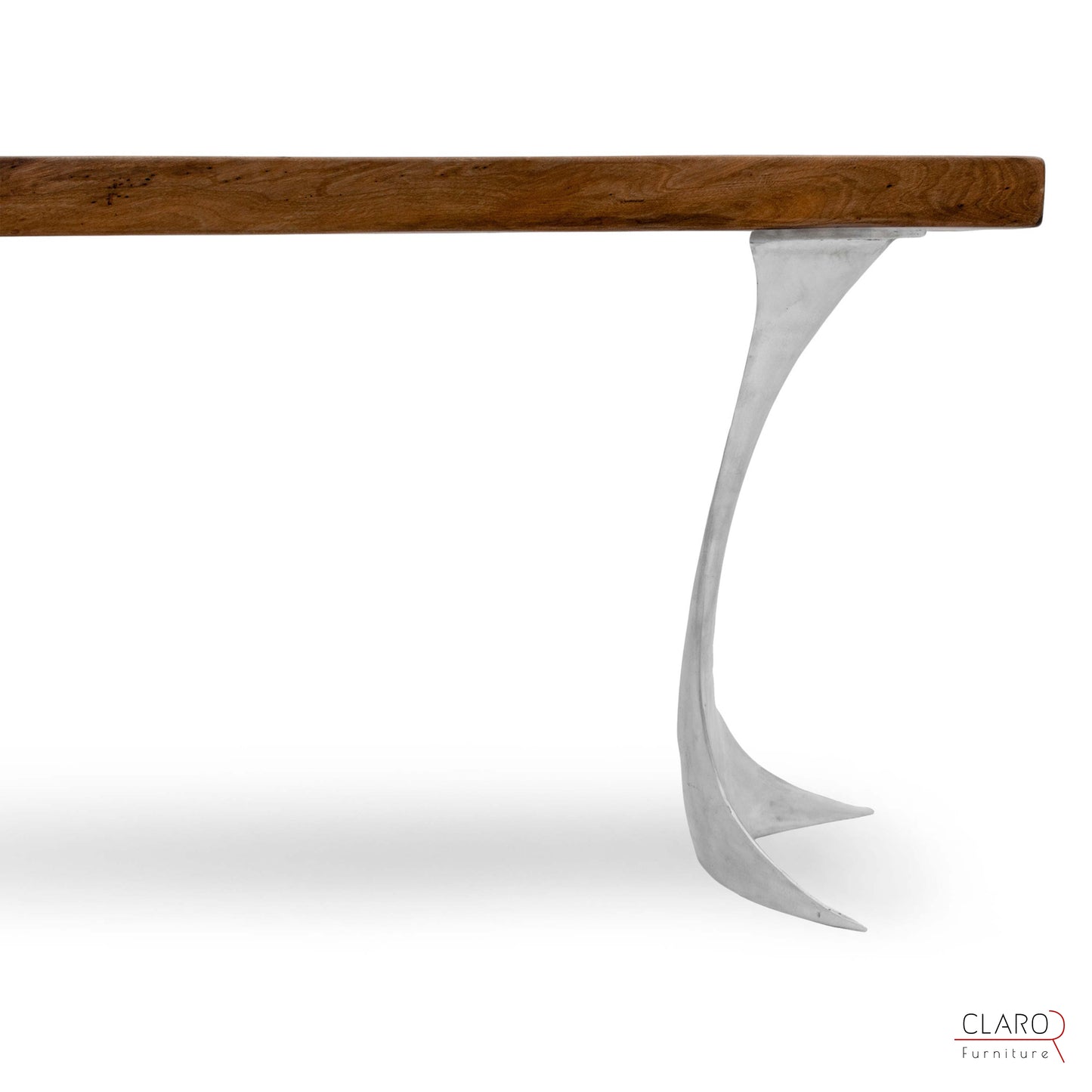 Walnut Table with Sand Cast Aluminium Legs