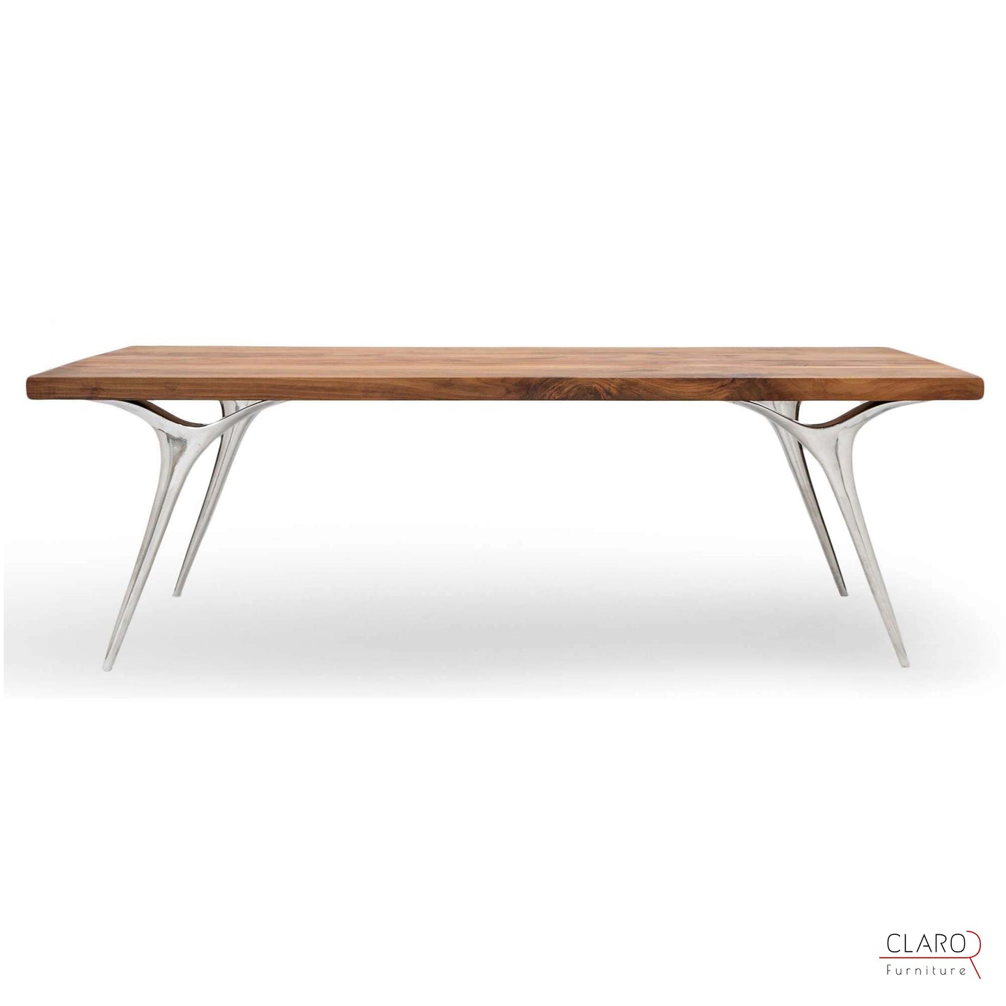 Walnut Table with Sand Cast Aluminium Legs